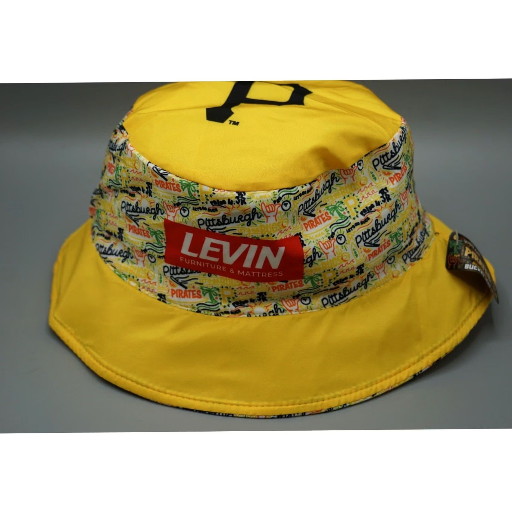 MLB MLB Pittsburgh Pirates Bucket Hat Yellow Black Reversible Unisex Adults One Size SGA Promo Size ONE SIZE - 4 Thumbnail