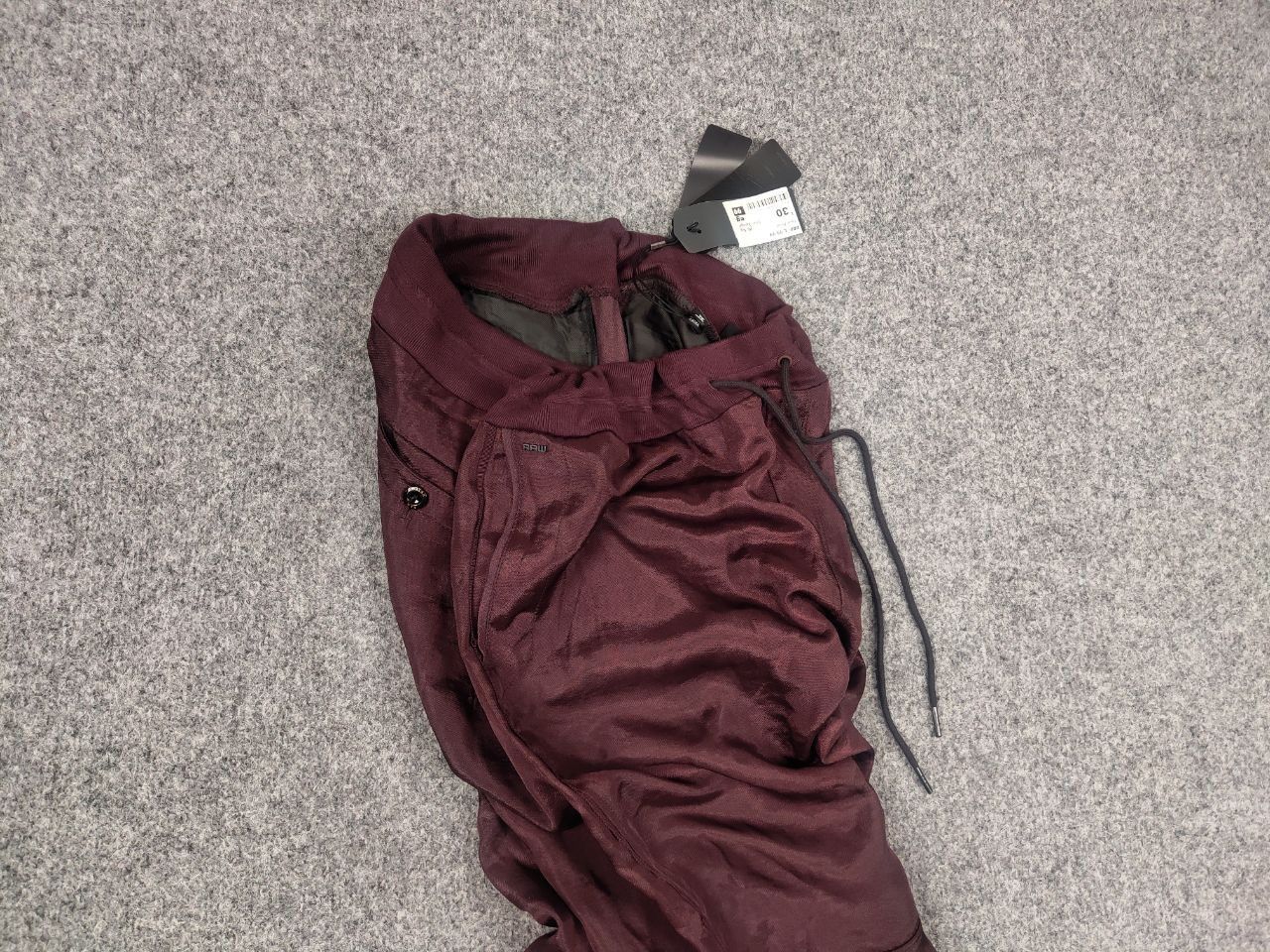 G-Star G Star Raw Bronson 3D Pull on Low Tapered Burgundy Pants Size 34" / US 12 / IT 48 - 4 Thumbnail