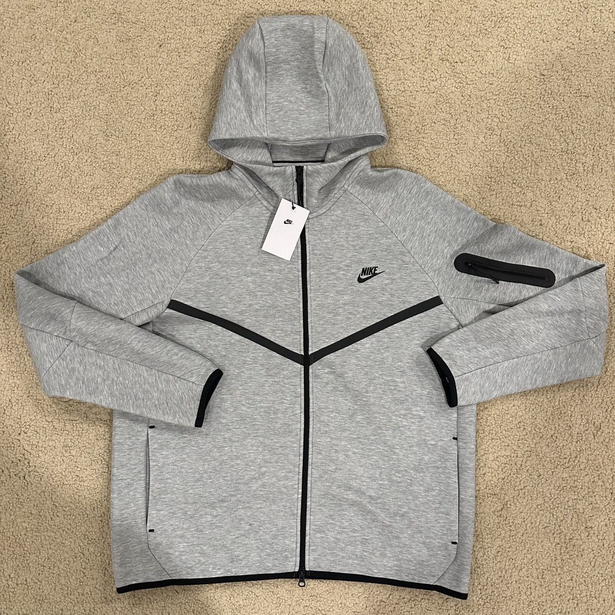 Nike Nike Tech Full-Zip Hoodie Dark Grey Heather/Black Men XL Size US XL / EU 56 / 4 - 1 Thumbnail