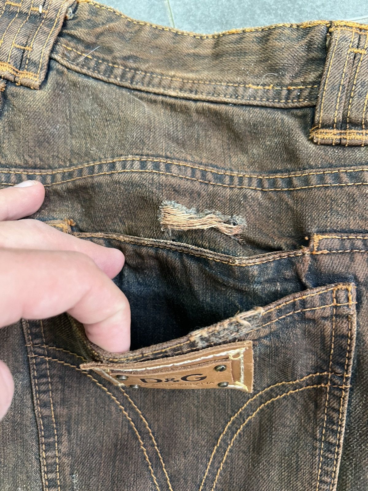 Dolce & Gabbana × Vintage Dolce Gabbana sashiko distressed avant Garde y2k dg jeans Size 30" / US 8 / IT 44 - 8 Thumbnail
