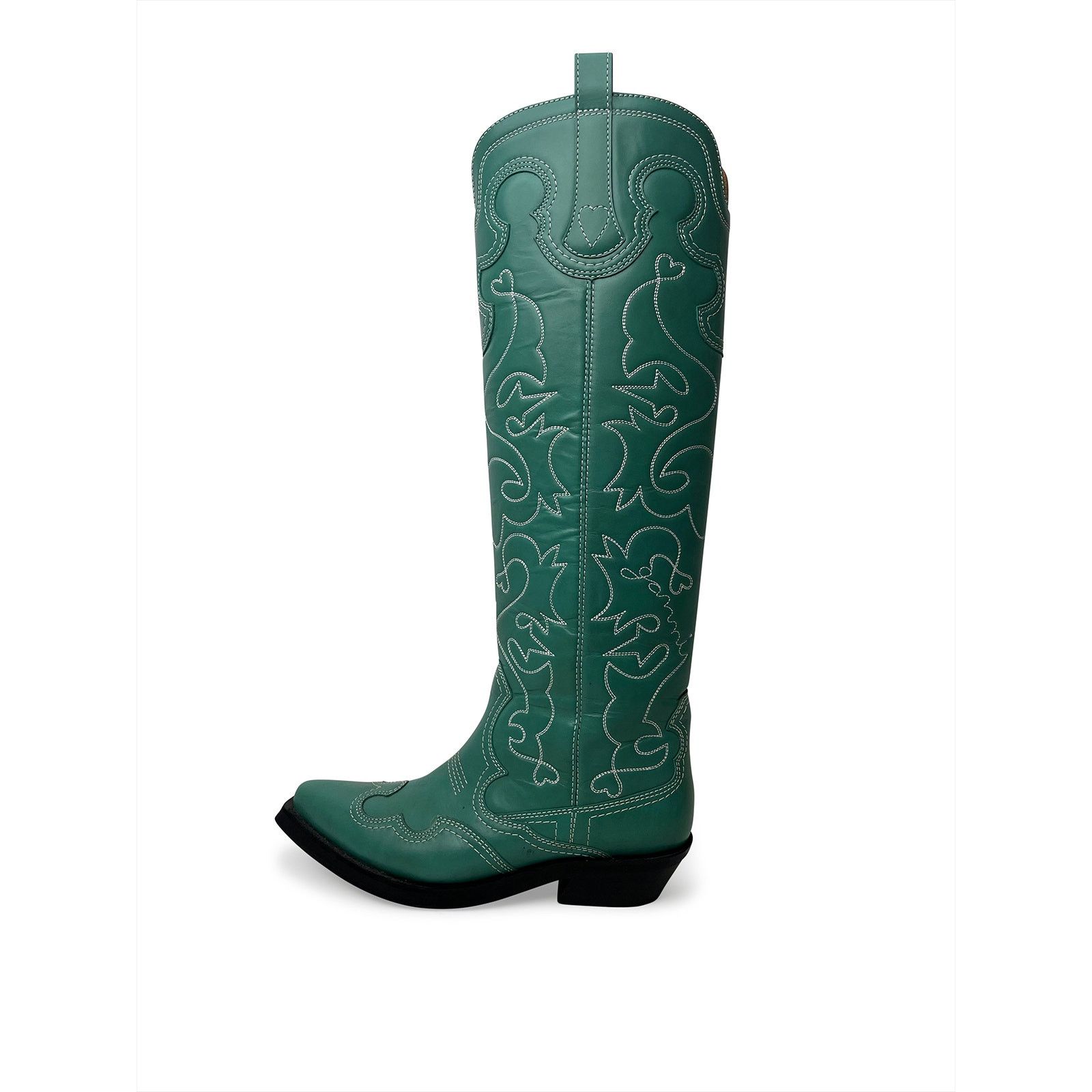 Ganni Teal blue cowboy boots (knee high) Size US 10 / IT 40 - 4 Thumbnail