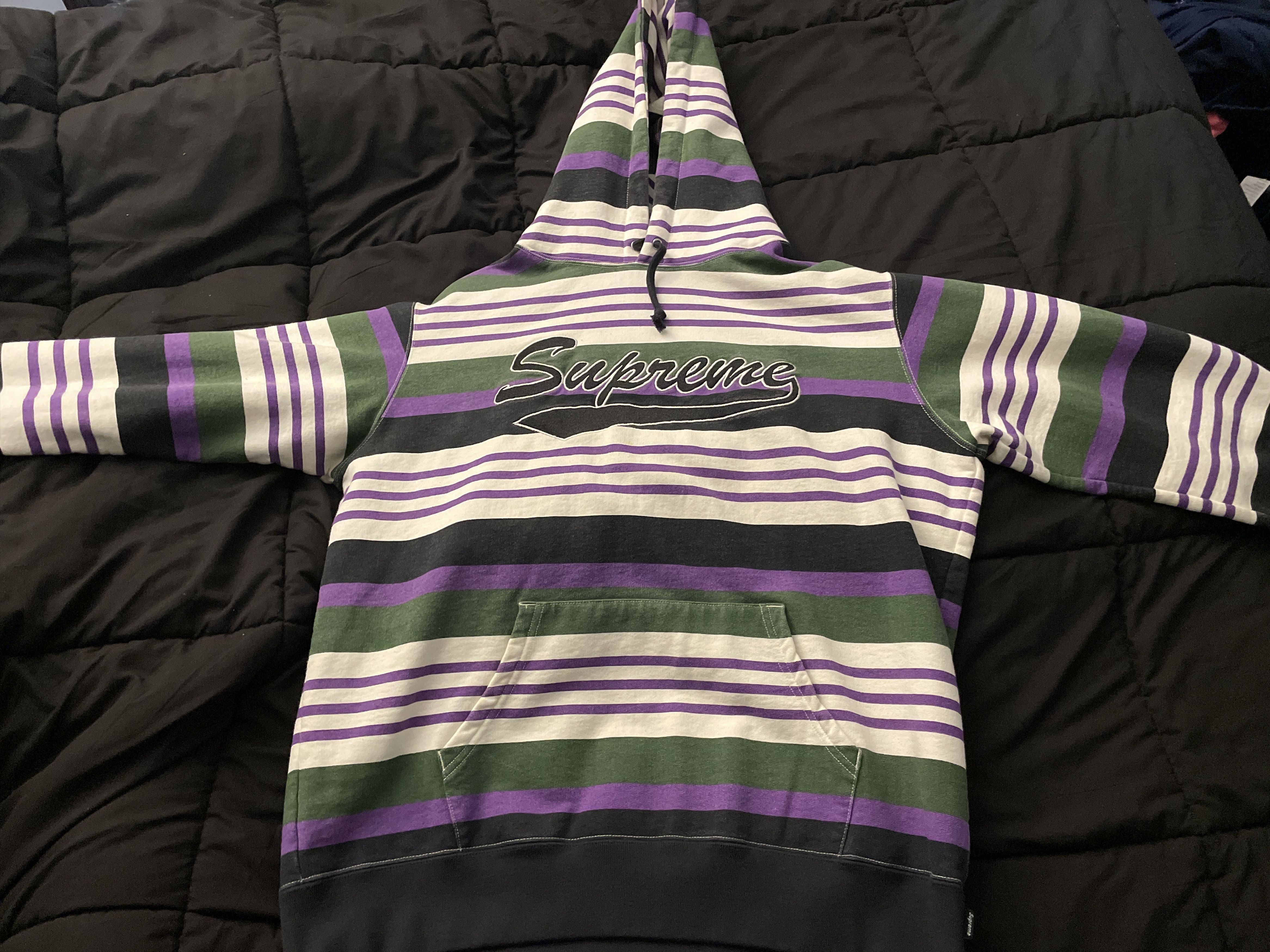 Supreme Supreme Striped Hooded Sweatshirt Size US M / EU 48-50 / 2 - 1 Thumbnail