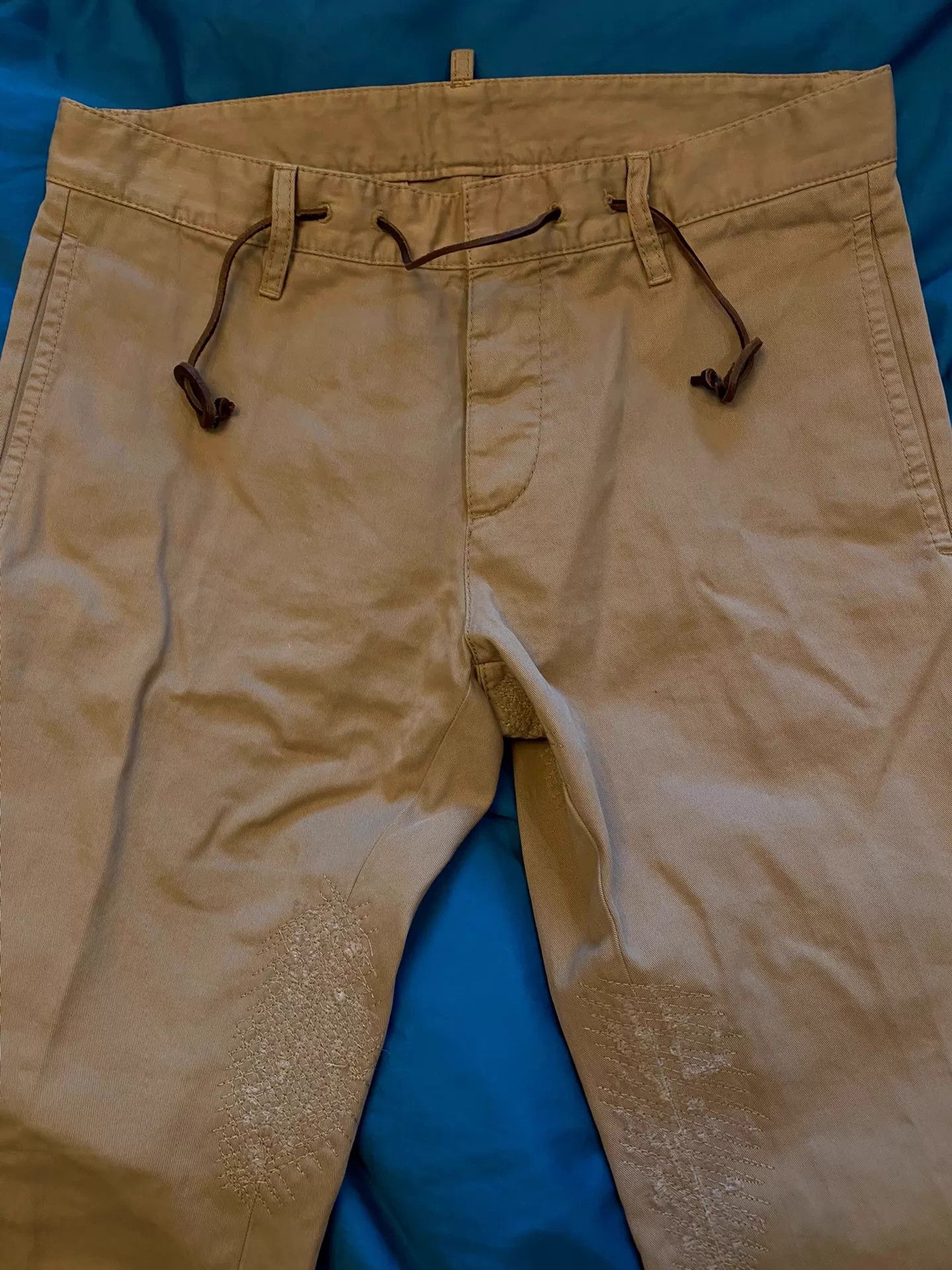 Dsquared2 DSQUARED2 Khaki Heavyweight Patchwork Denim Pants Size US 30 / EU 46 - 3 Thumbnail