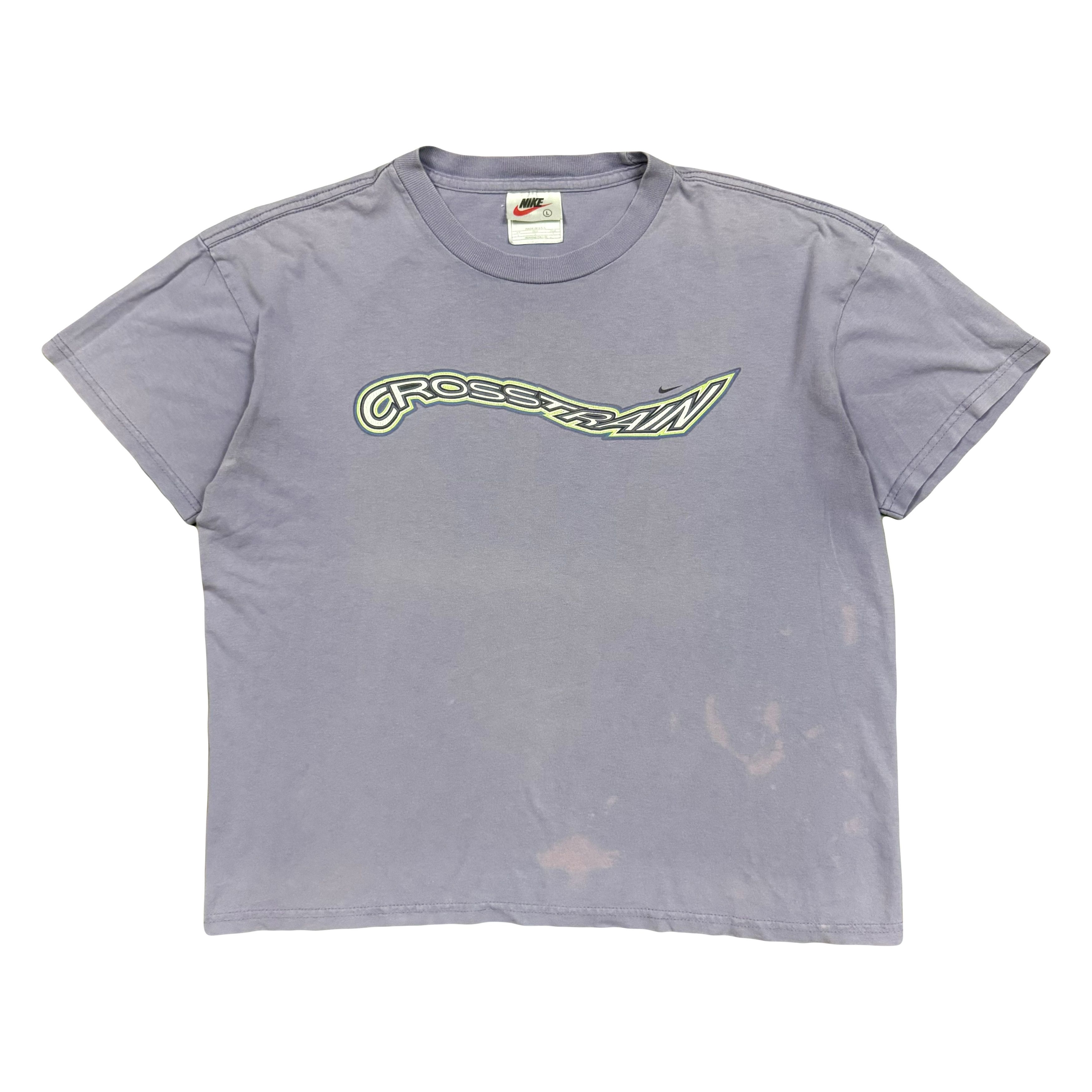 Nike × Vintage VTG 90s Faded Nike Crosstrain Lavender Graphic T Shirt Size US L / EU 52-54 / 3 - 1 Thumbnail