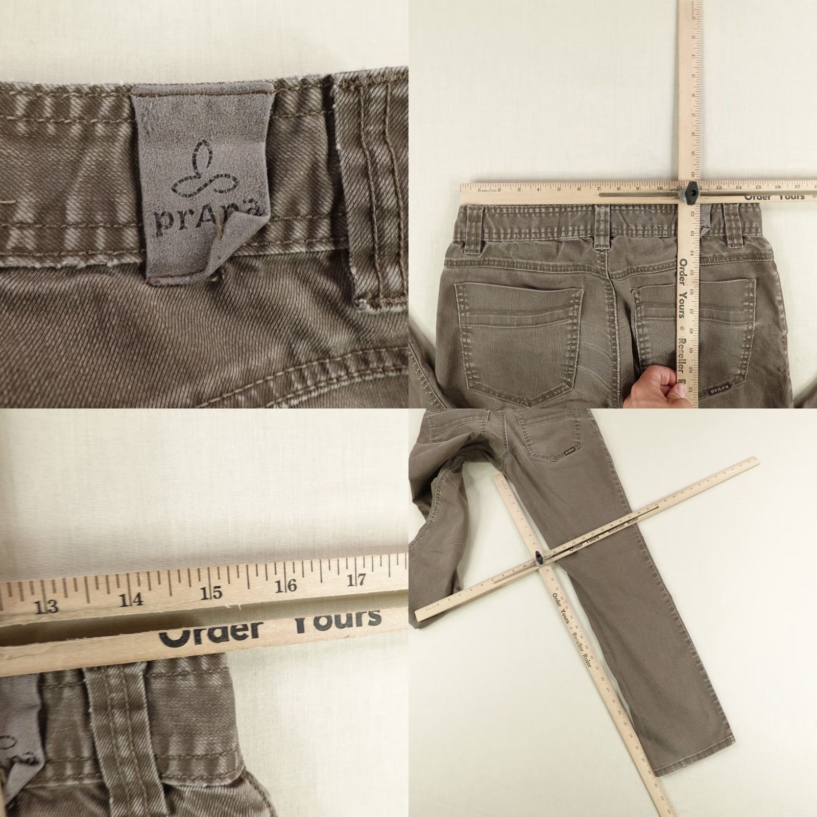 Prana Prana Jeans Adult 30x32 Brown Denim Slim Straight Cotton Blend Mens Size US 31 - 8 Thumbnail