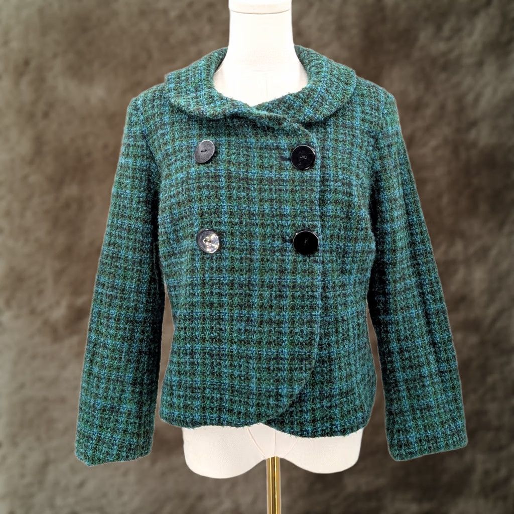 Pendleton Pendleton Petite 16 teal mohair wool boucle jacket button front winter coat Size XXL / US 16-18 / IT 52-54 - 1 Thumbnail