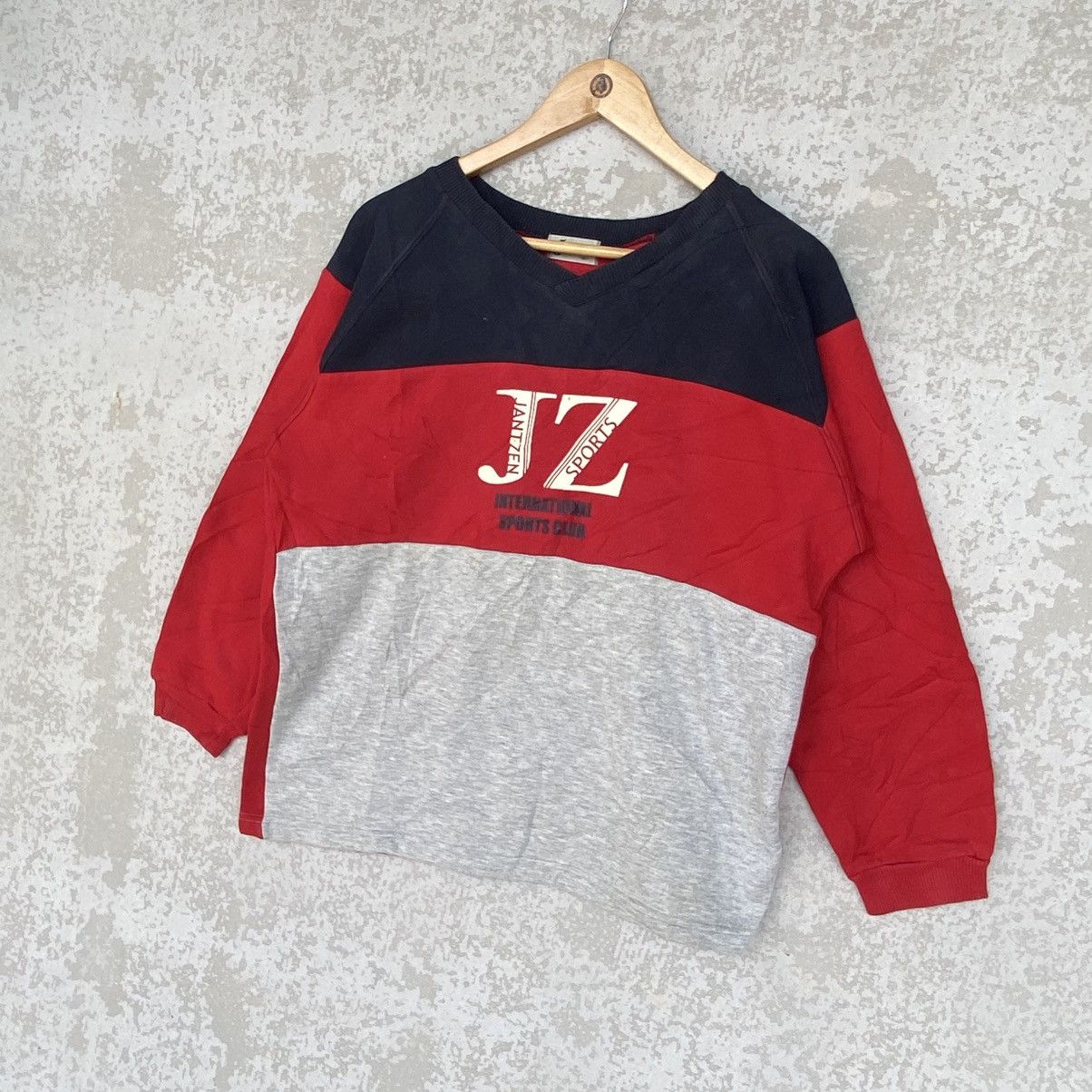 Other Vintage Jantzen Big Printed Crewneck Sweatshirt Red/Gray Size US M / EU 48-50 / 2 - 2 Thumbnail
