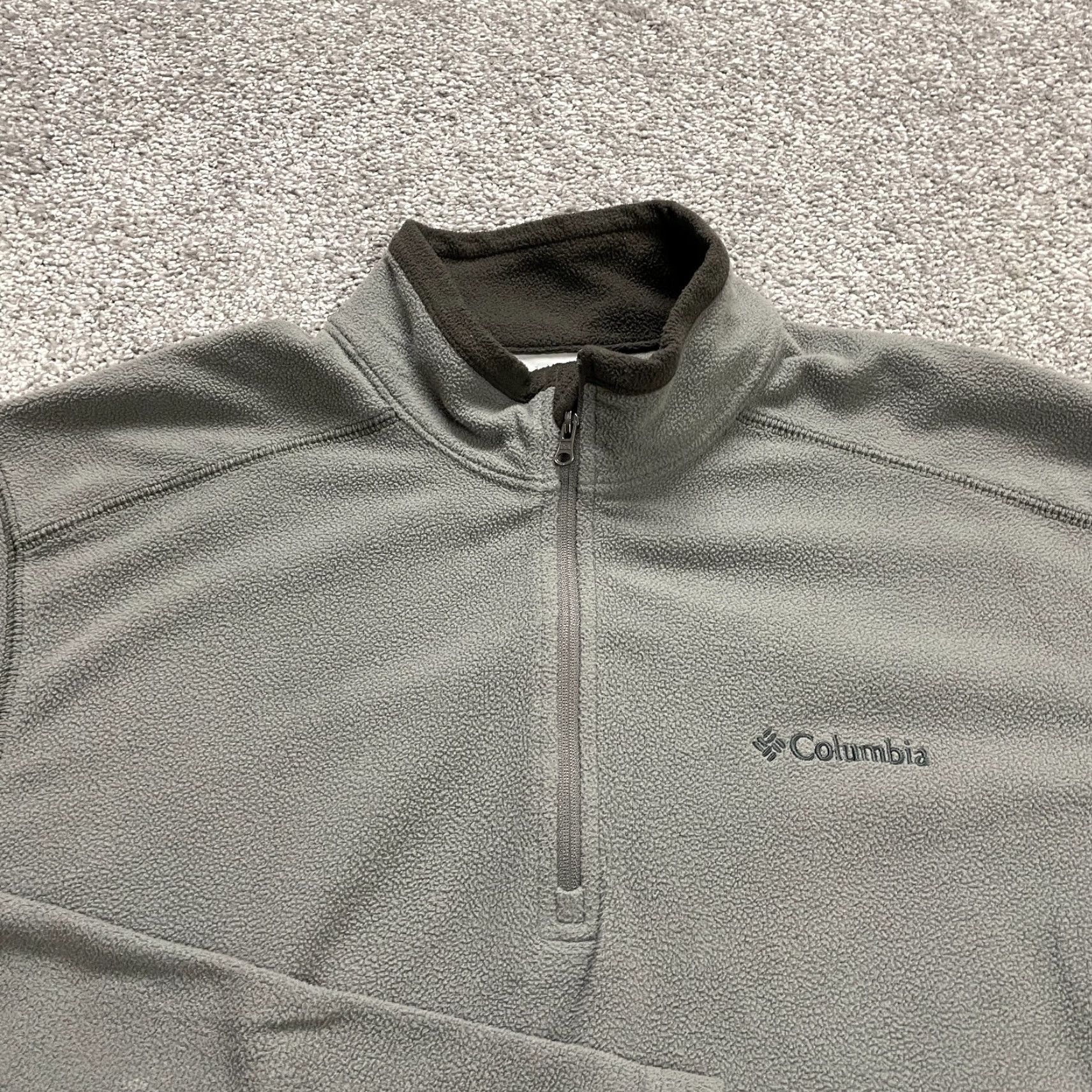 Vintage Columbia Sweatshirt Mens Large Gray High Neck 1/4 Zip Fleece Pullover Outdoor Hoodie (Regular) Men Size US L / EU 52-54 / 3 - 3 Thumbnail