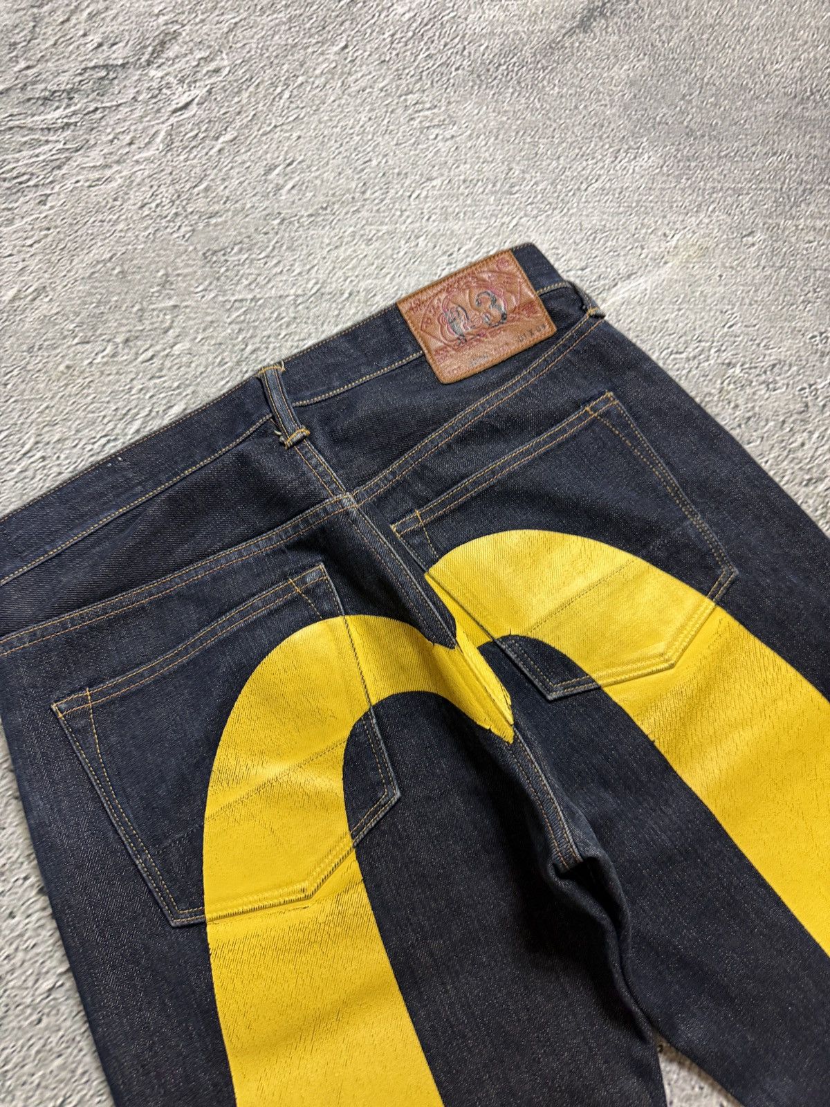 Evisu Evisu jeans daicock big logo yellow selvedge denim Size US 31 - 3 Thumbnail