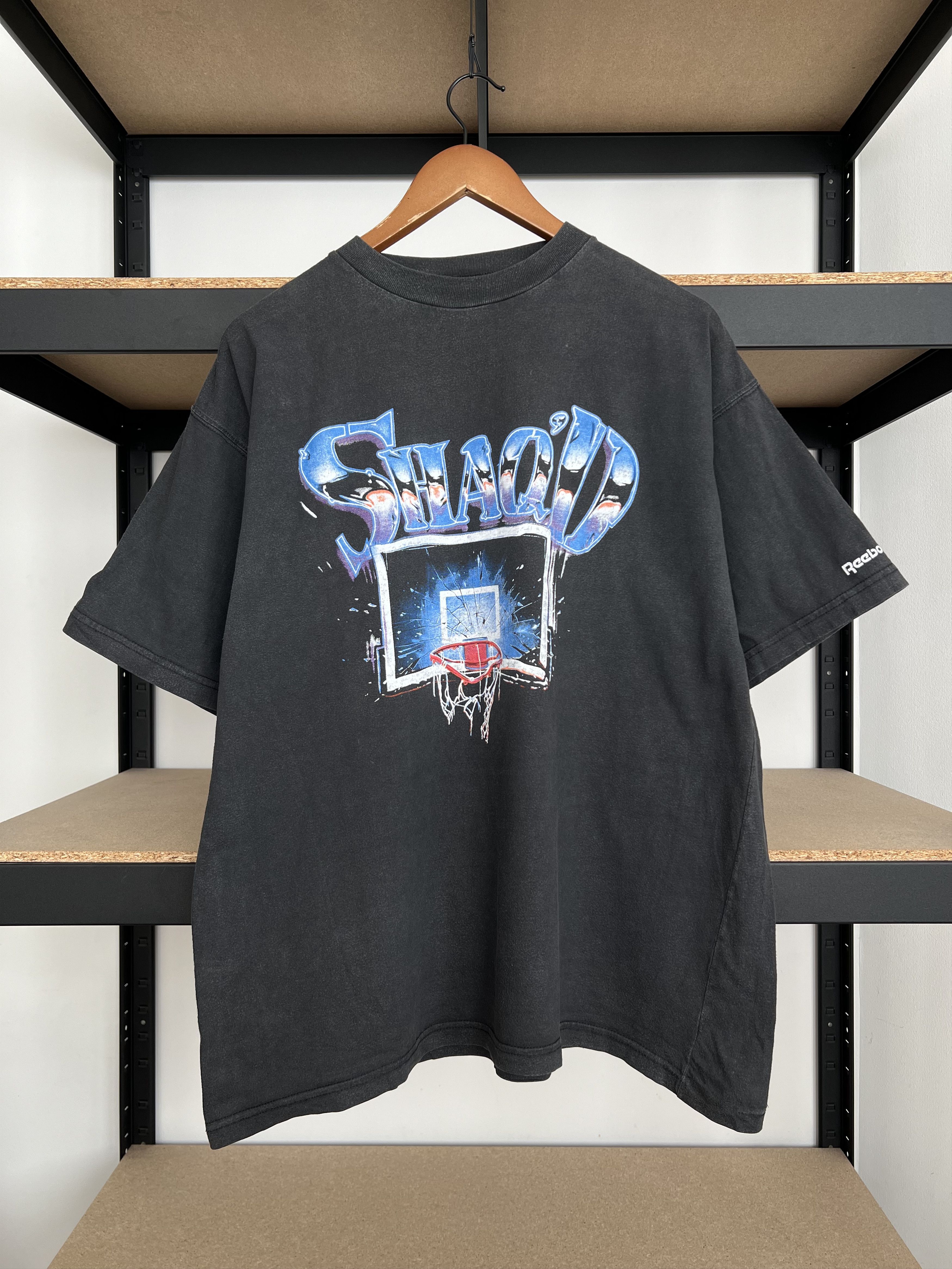 Reebok Vintage 90s Shaquille O'Neal Shaq Reebok NBA Black T-shirt Size US XL / EU 56 / 4 - 3 Thumbnail