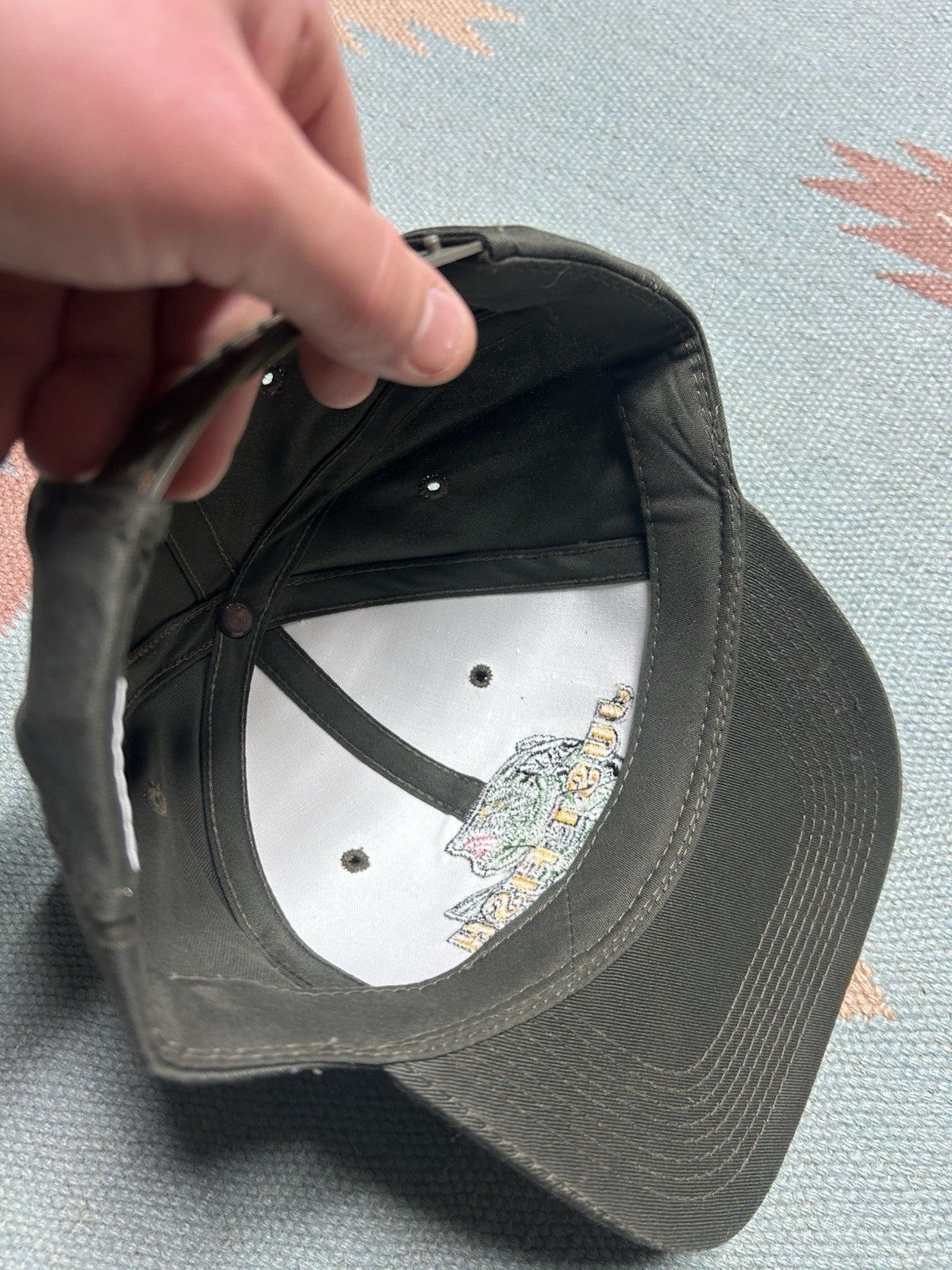 Vintage Vtg SnapBack hat just fish bass animal nature embroidered Size ONE SIZE - 6 Thumbnail