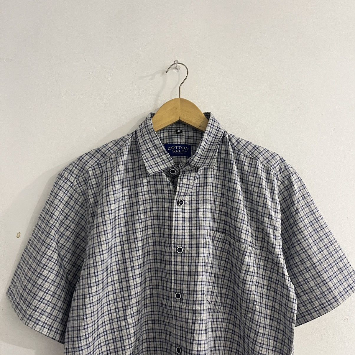 Issey Miyake Cotton Gold - Plaid Ss Button Up Shirt Size US L / EU 52-54 / 3 - 2 Thumbnail