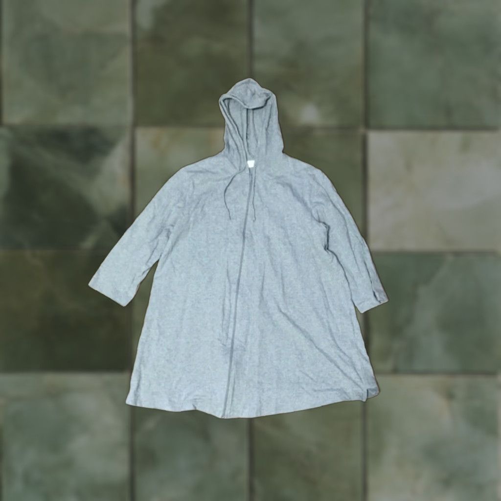 Vintage DUE TIME MATERNITY Long Sleeve Hooded Jacket Coverup Gray Size L Womens Size L / US 10 / IT 46 - 1 Thumbnail