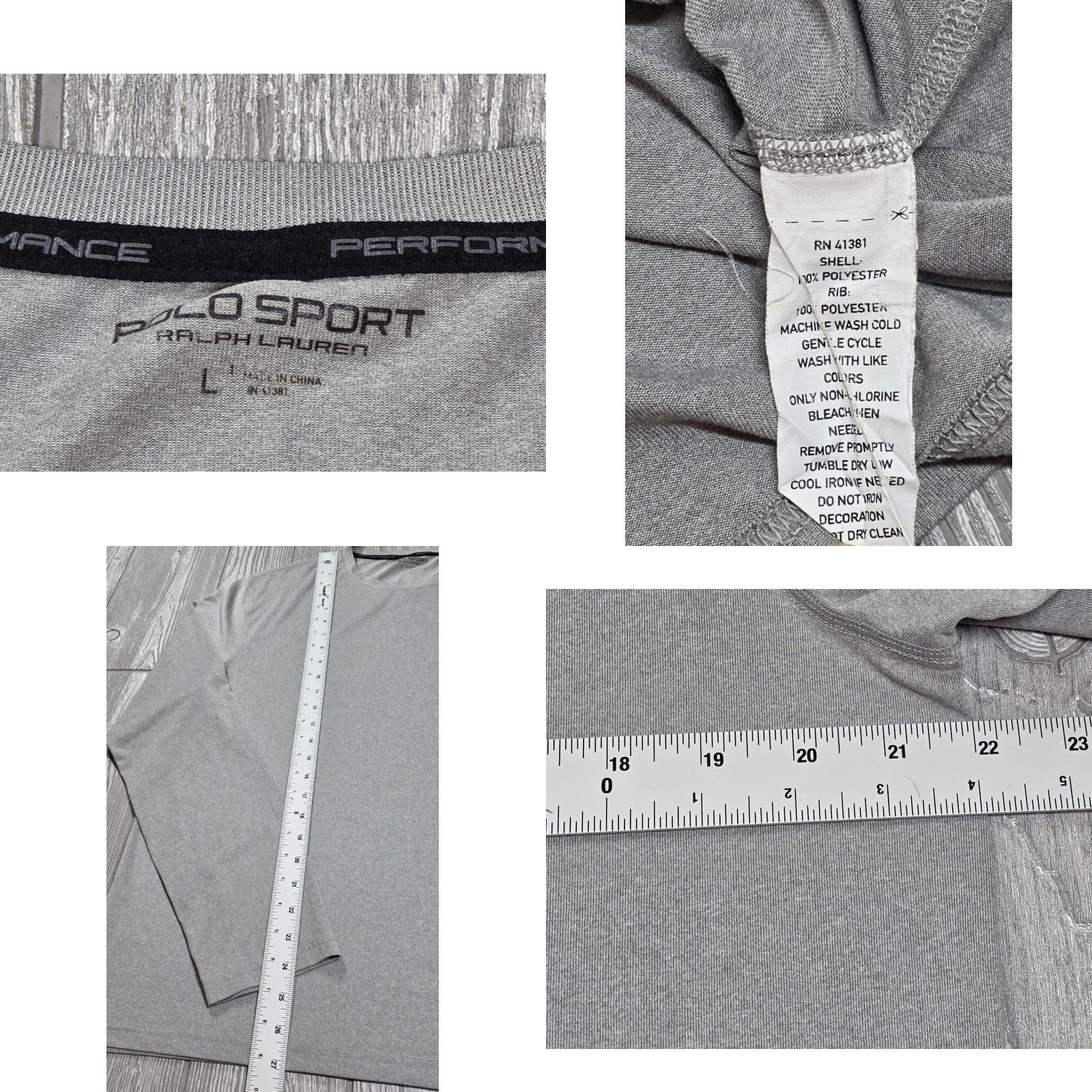 Polo Ralph Lauren Polo Sport Ralph Lauren Shirt Men Large Gray Long Sleeve Performance T Active Shirt Size US L / EU 52-54 / 3 - 8 Thumbnail