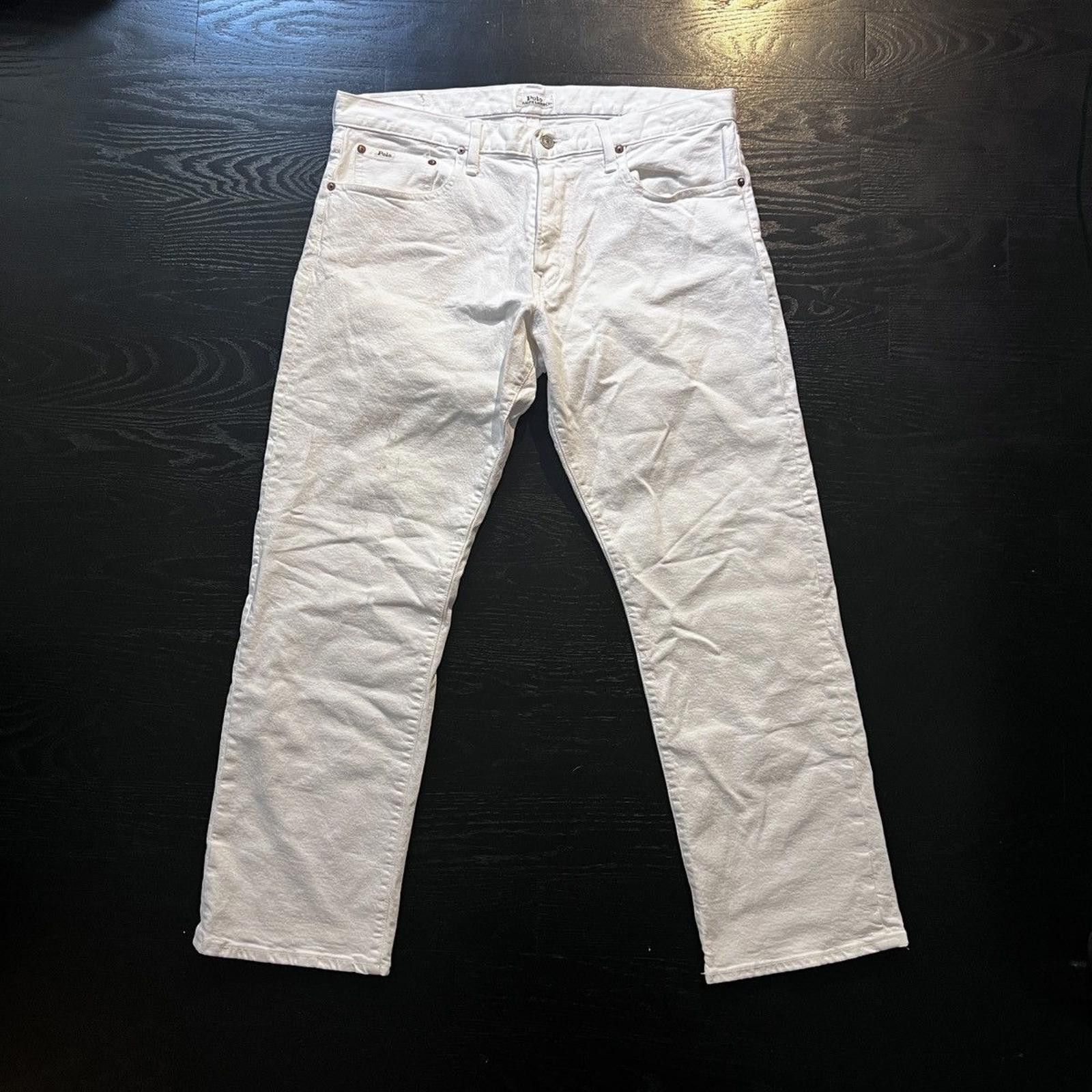 Polo Ralph Lauren × Vintage Vintage White Polo RL Classic Fit Jeans Size US 36 / EU 52 - 1 Thumbnail