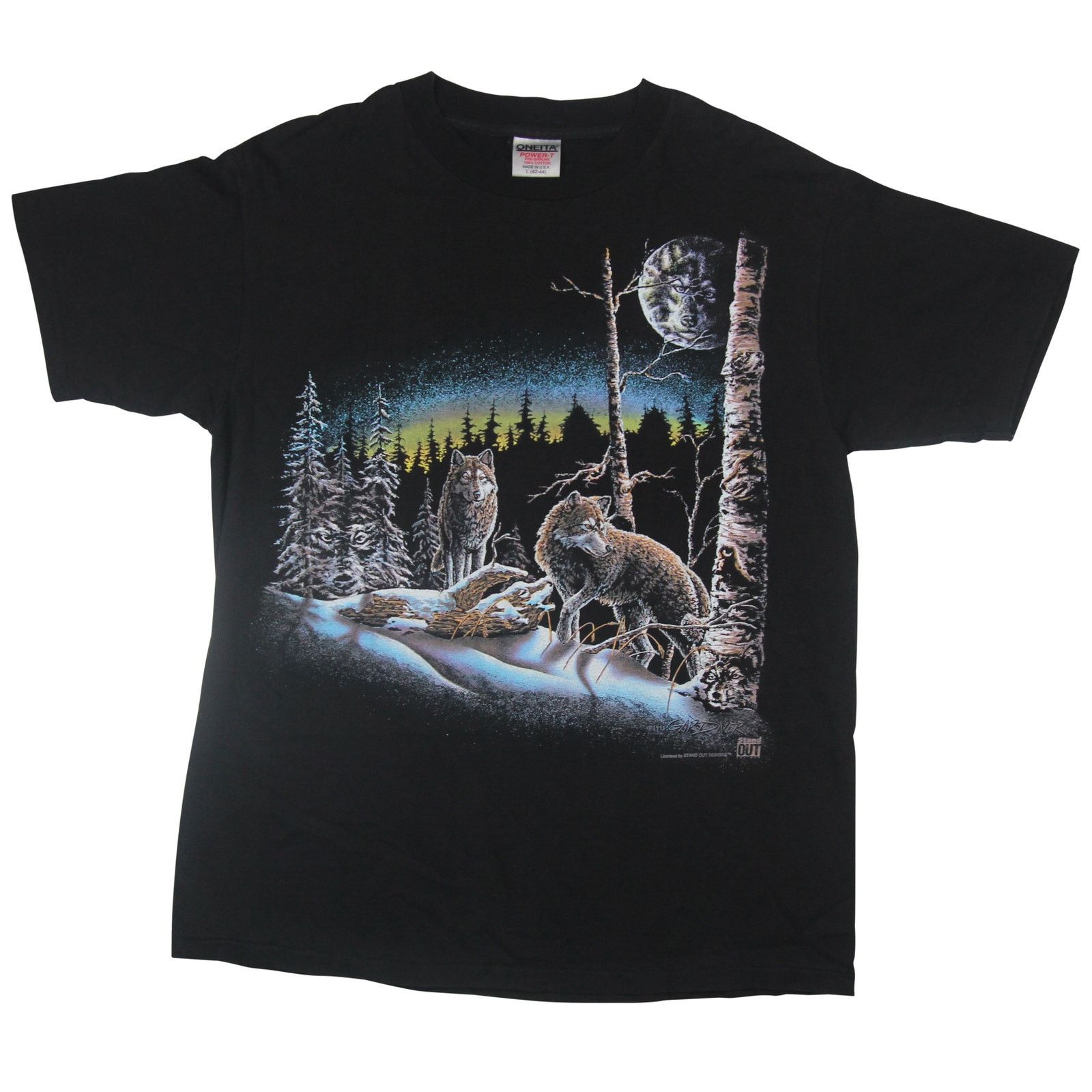 Vintage Vintage Wolf Abstract Graphic T Shirt Size US L / EU 52-54 / 3 - 1 Thumbnail