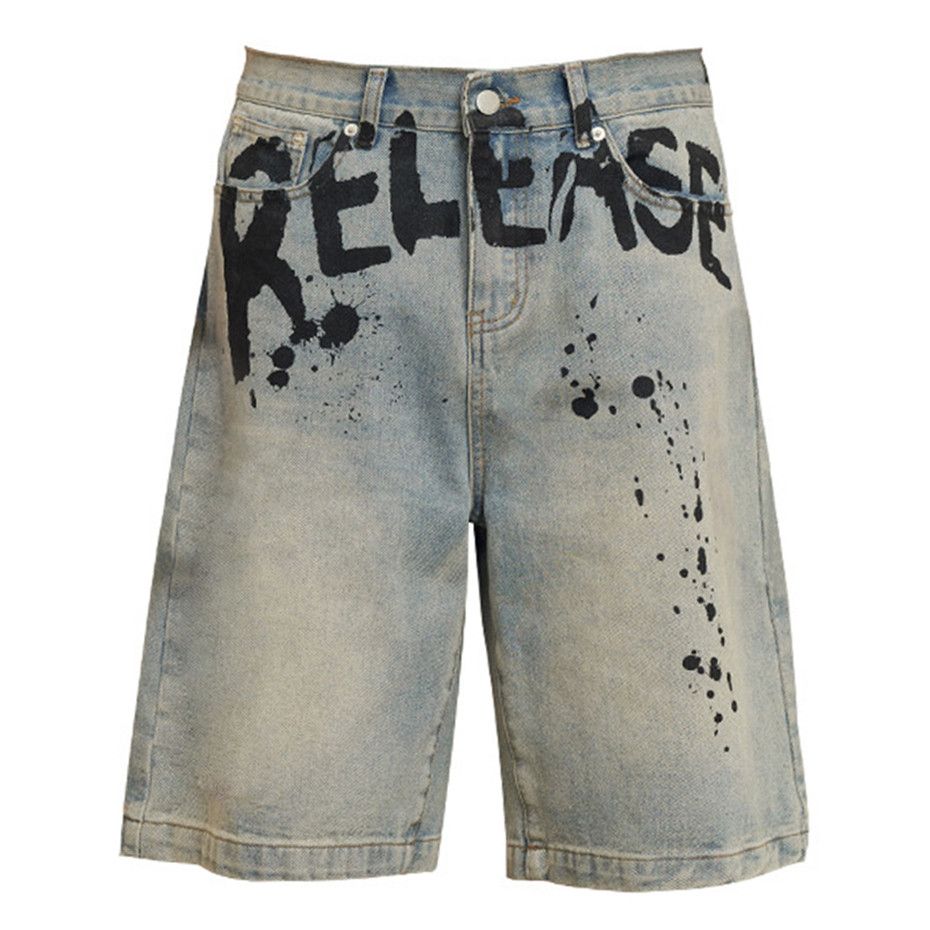Japanese Brand Graffiti Paint Vintage Washed Jorts Size US 33 - 2 Thumbnail