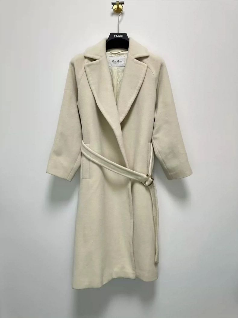 Max Mara Max Mara Off-white alpaca coat with buckles Size S / US 4 / IT 40 - 1 Thumbnail