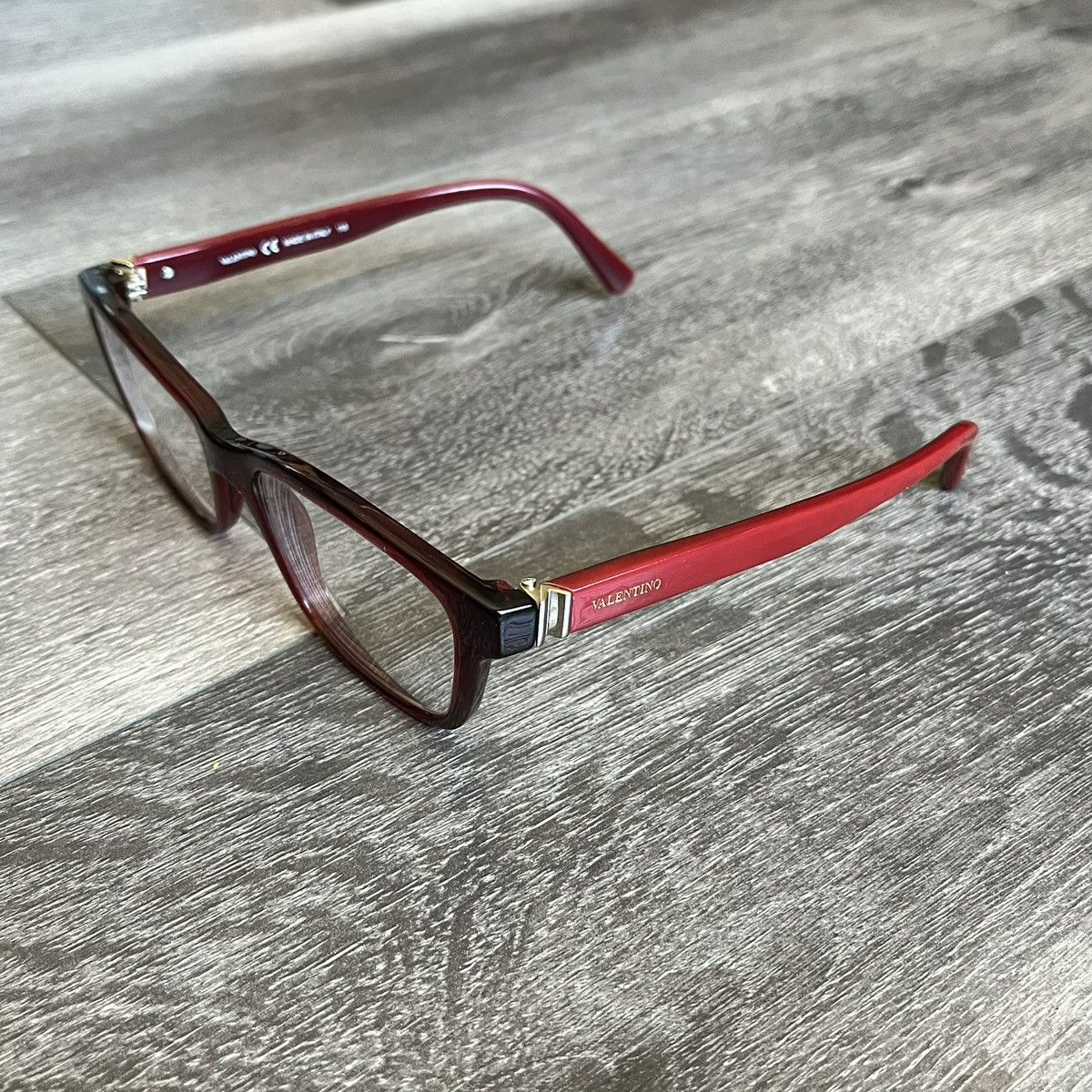 Valentino Vintage Valentino Square Frames Eyeglasses Wine Red V2680 Size ONE SIZE - 3 Thumbnail