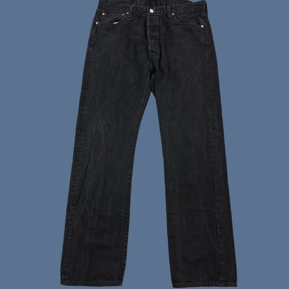 Levi's VINTAGE Levi's 501 Jeans Mens 36x34 36x32 Black Denim Straight Button Fly Casual Jeans Mens jeans Vintage 501 Cowboy Logo Retro USA Mens Size US 36 / EU 52 - 1 Thumbnail