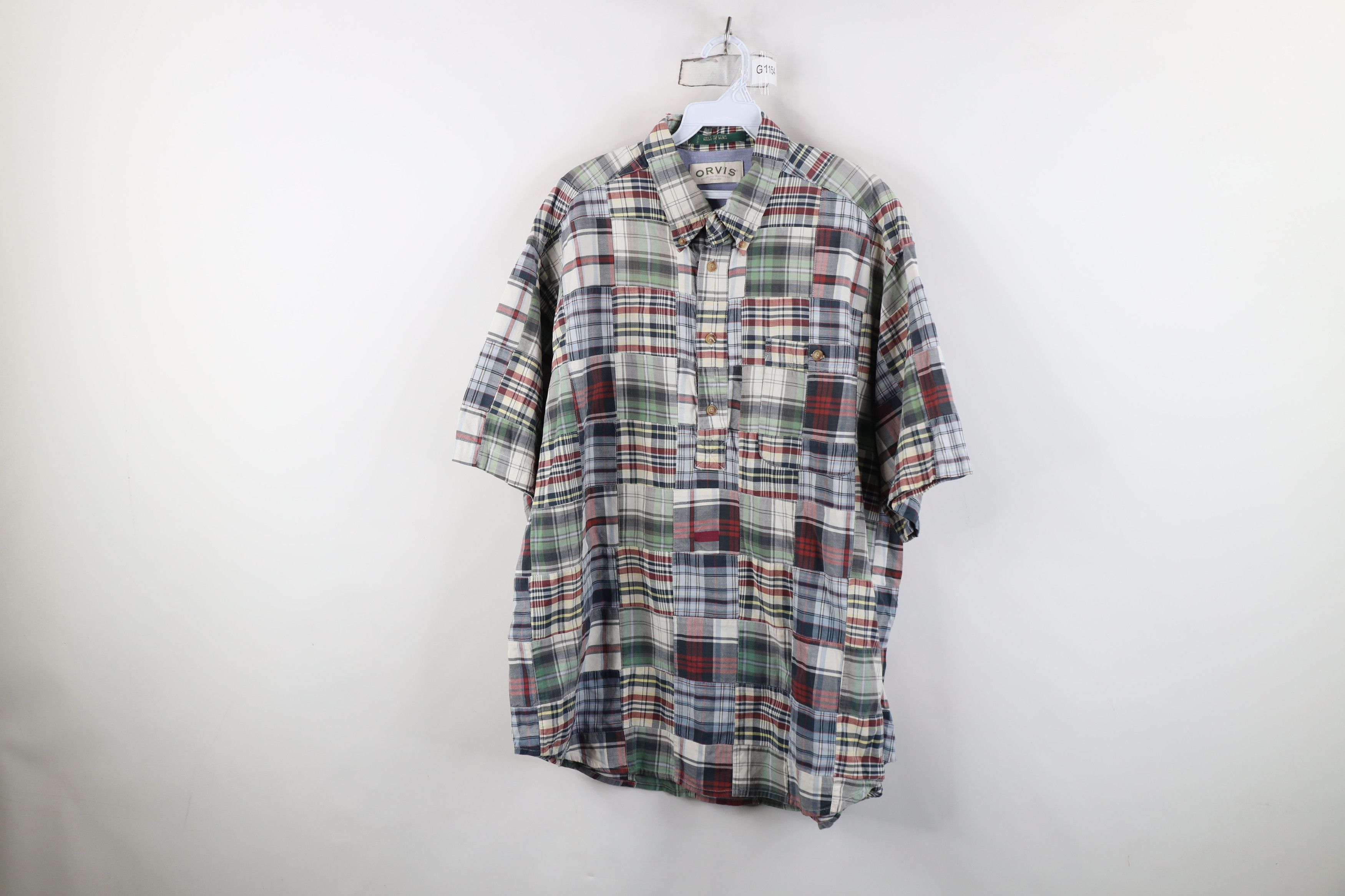 Orvis Vintage Orvis Madras Plaid Patchwork Button Down Polo Shirt Size US L / EU 52-54 / 3 - 1 Thumbnail