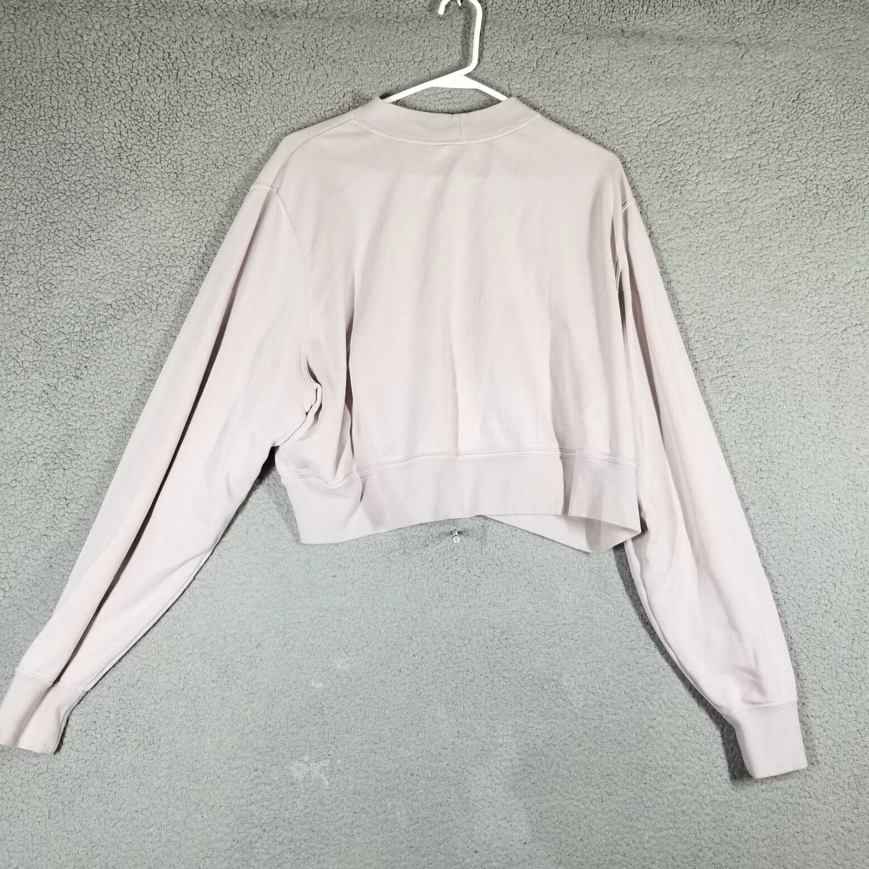 Nike VINTAGE Nike Women's Cotton Fleece Pullover Cropped Sweatshirt Crew Neck Long Sleeve Ivory Activewear Gym 2X Size XXL / US 16-18 / IT 52-54 - 2 Thumbnail