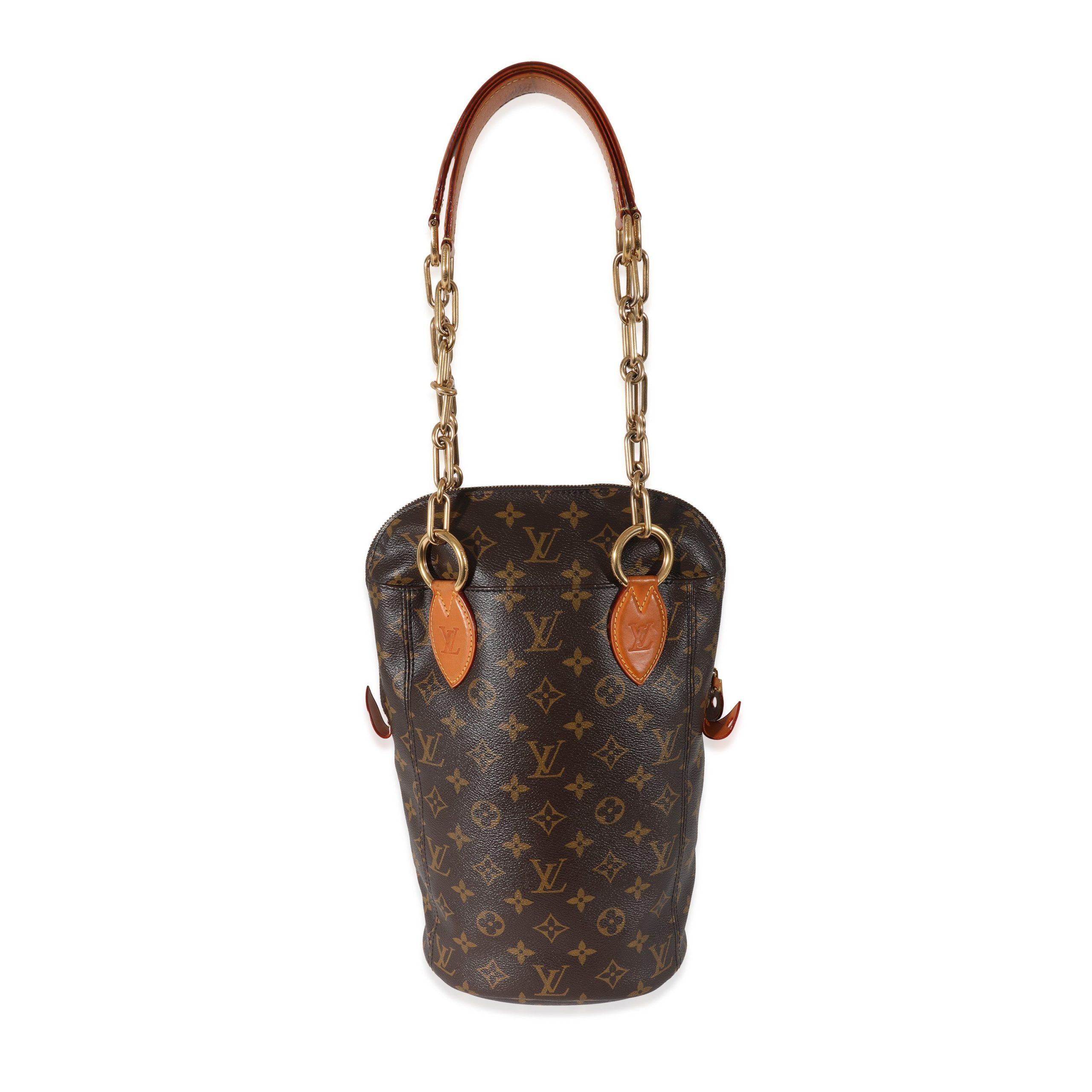 image of Louis Vuitton Monogram Canvas Iconoclasts Karl Lagerfeld Baby Punching Bag in Brown, Women's