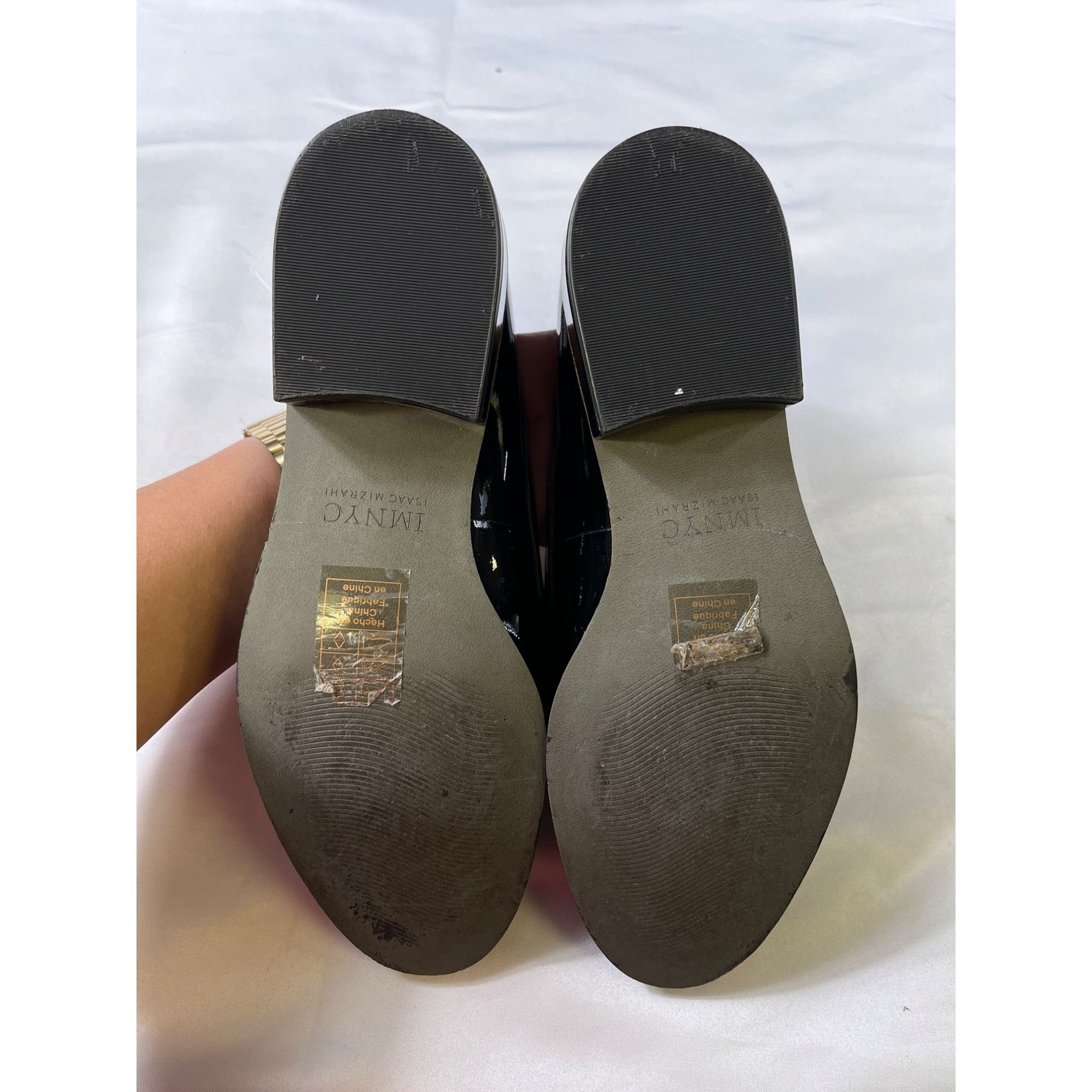Isaac Mizrahi Isaac Mizrahi Womens Black Patent Leather Loafers With Velve Size US 7 / IT 37 - 7 Thumbnail