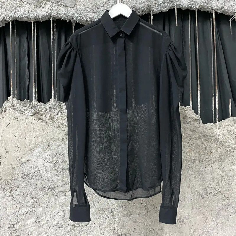 YSL Black Sheer Women's Shirt 0089