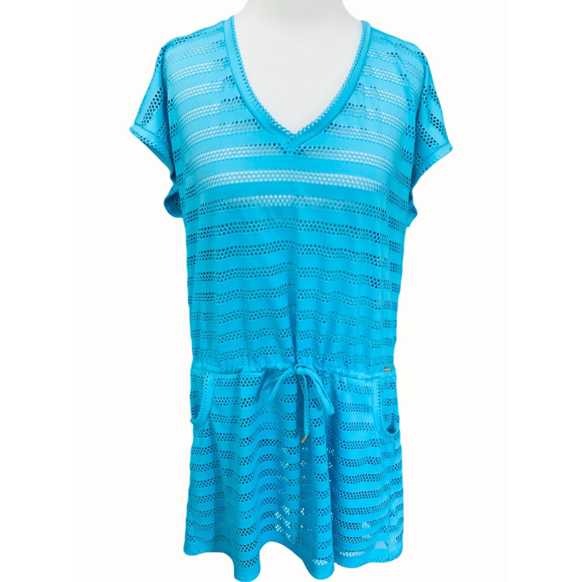 Calvin Klein Calvin Klein Womens Large Vneck Short Sleeve Romper Dress L Size L / US 10 / IT 46 - 1 Thumbnail