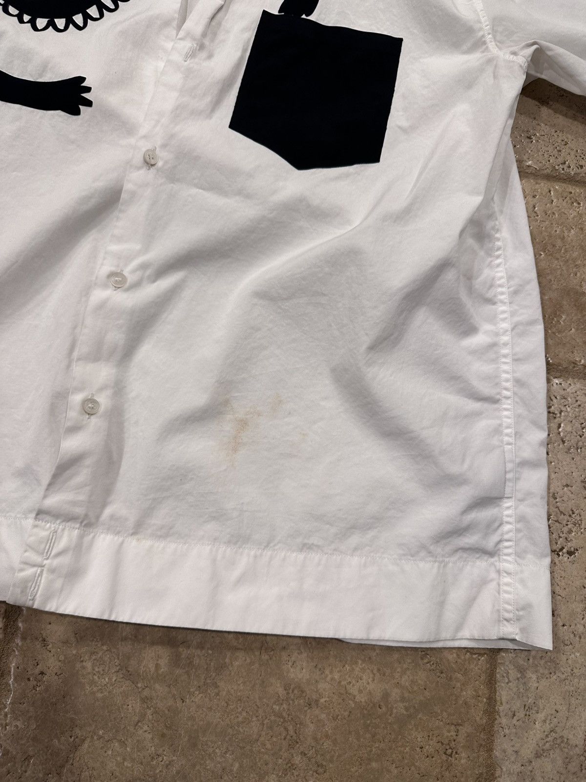 Dsquared2 Dsquared2 Monster Graphic Logo White / Black Button Up Shirt Size US L / EU 52-54 / 3 - 4 Thumbnail