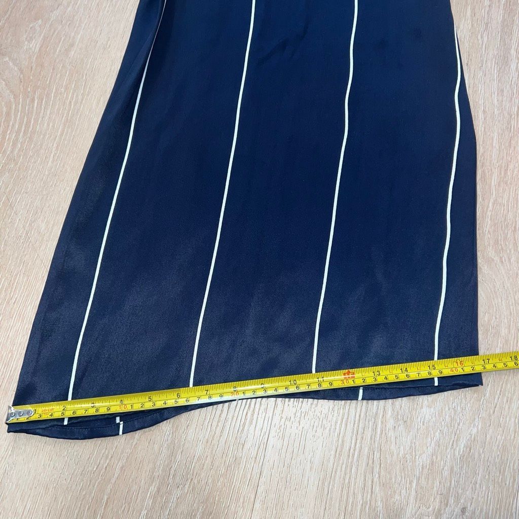 FAITHFULL Faithfull the Brand Riley Riptide Stripe Navy Silky Wide Leg Jumpsuit Women’s 2 Size 26" / US 2 / IT 38 - 11 Thumbnail