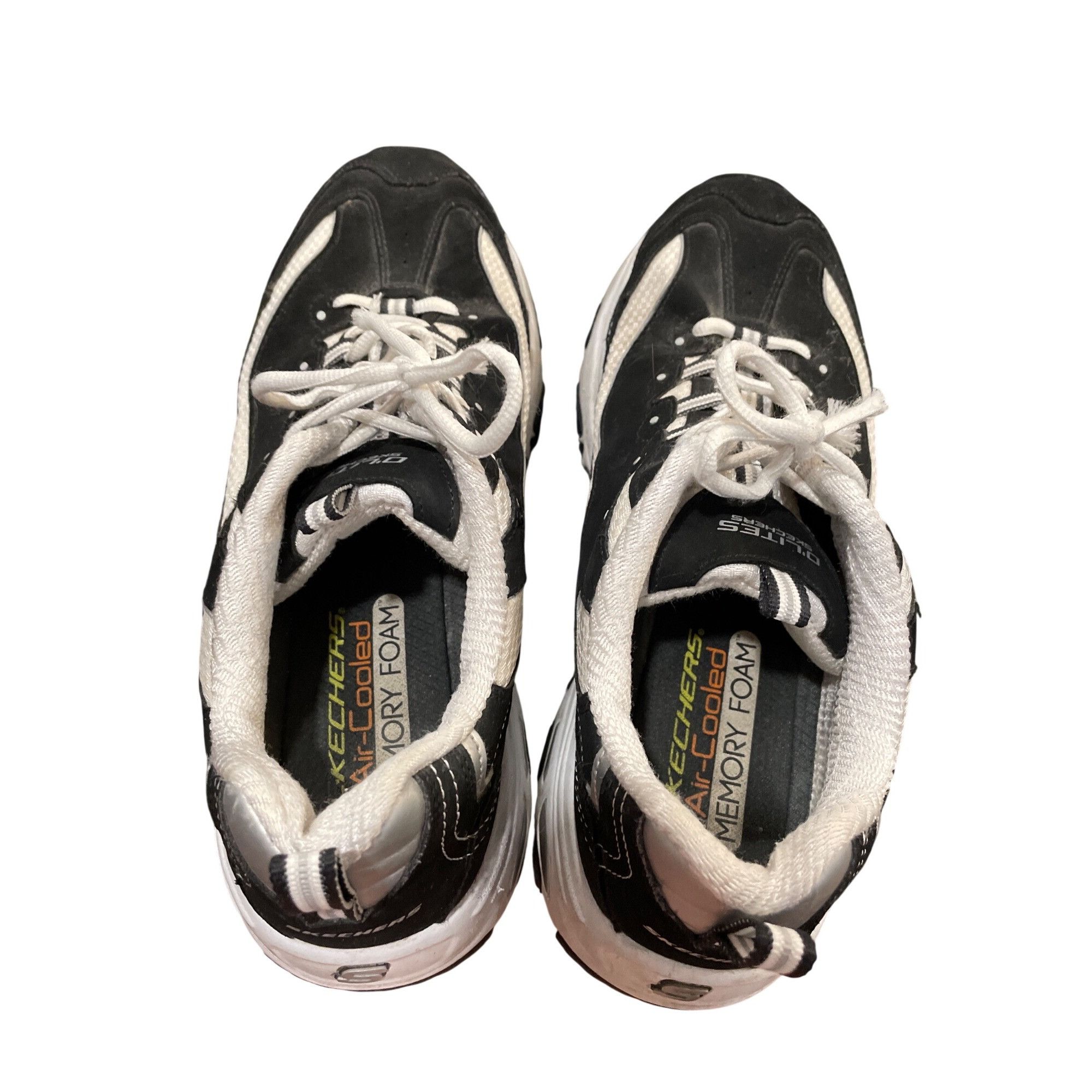 SKECHERS Skechers D'lites mens black white leather low top sneakers s Size US 10.5 / EU 43-44 - 13 Thumbnail