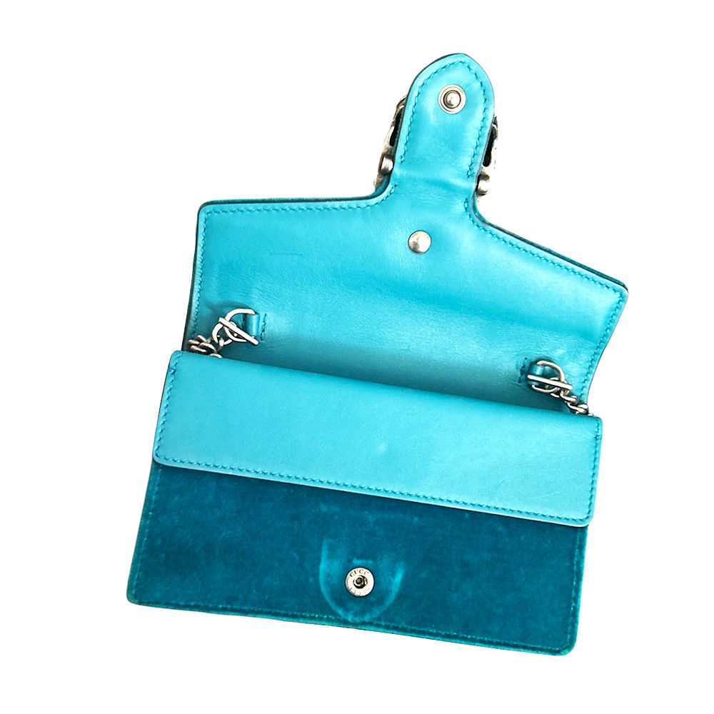 Gucci GUCCI Velvet Super Mini Dionysus Shoulder Bag Peacock Blue Size ONE SIZE - 4 Thumbnail