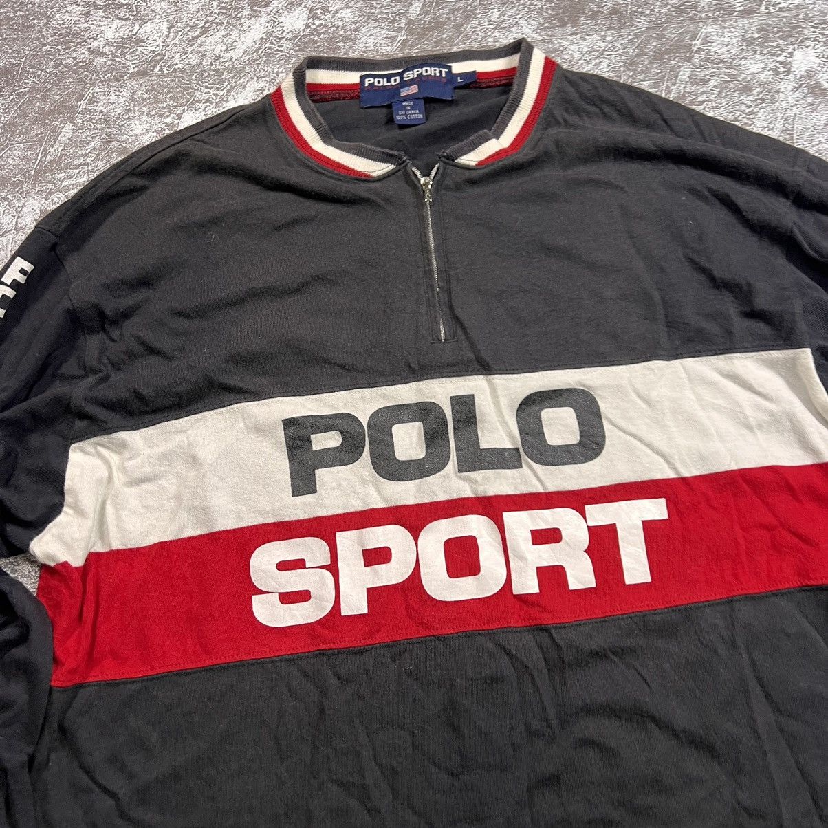 Polo Ralph Lauren × Ralph Lauren × Vintage Vintage Polo Sport Ralph Lauren Half Zip Sweatshirt Big Logo Size US L / EU 52-54 / 3 - 2 Thumbnail
