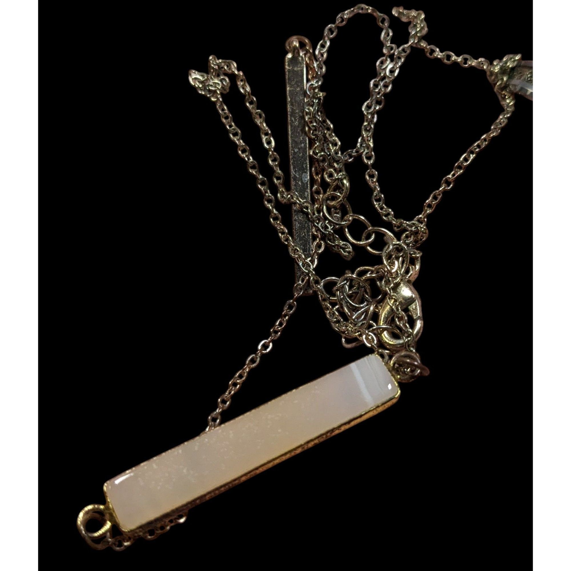 Other Y2K Style Agate And Gold Tone Y Drop Necklace Size ONE SIZE - 3 Thumbnail