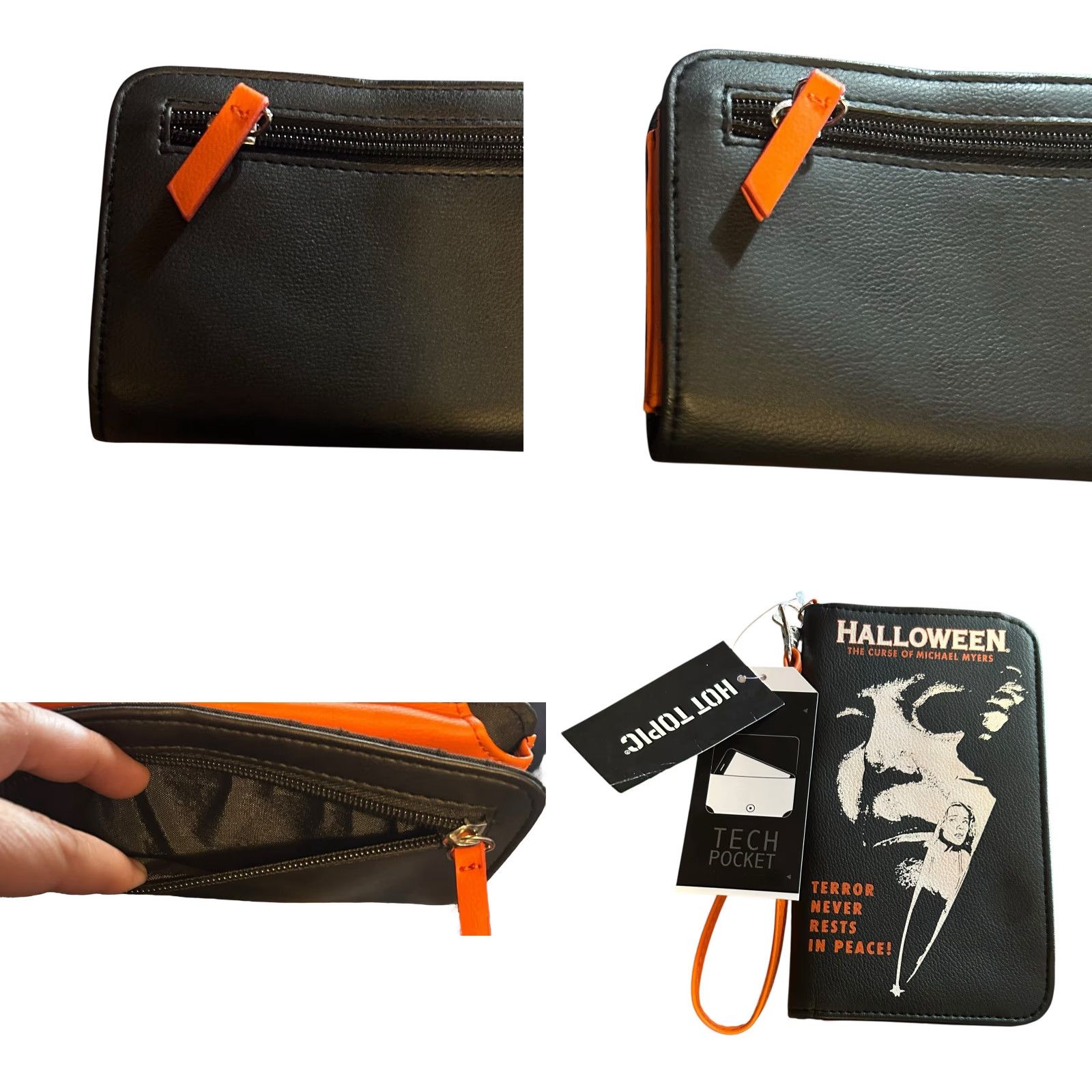 Hot Topic Hot Topic Halloween The Curse Of Michael Myers Tech Wallet Phone Wristlet New Wallet Women One Size Black Faux Leather Size ONE SIZE - 11 Thumbnail
