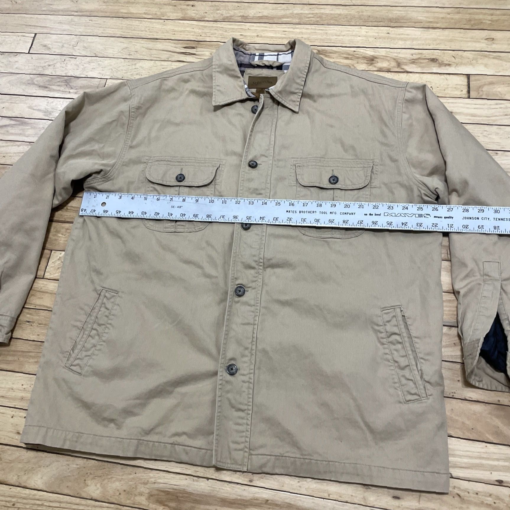 Vintage VINTAGE St Johns Bay Canvas Jacket XL Barn Chore Coat Brown Tan Plaid Lined Men Jacket Size US XL / EU 56 / 4 - 7 Thumbnail