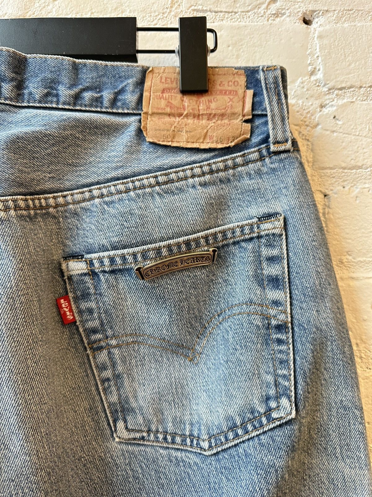 Chrome Hearts CHROME HEARTS LEVI 501 CROSS PATCH JEANS Size US 33 - 7 Thumbnail
