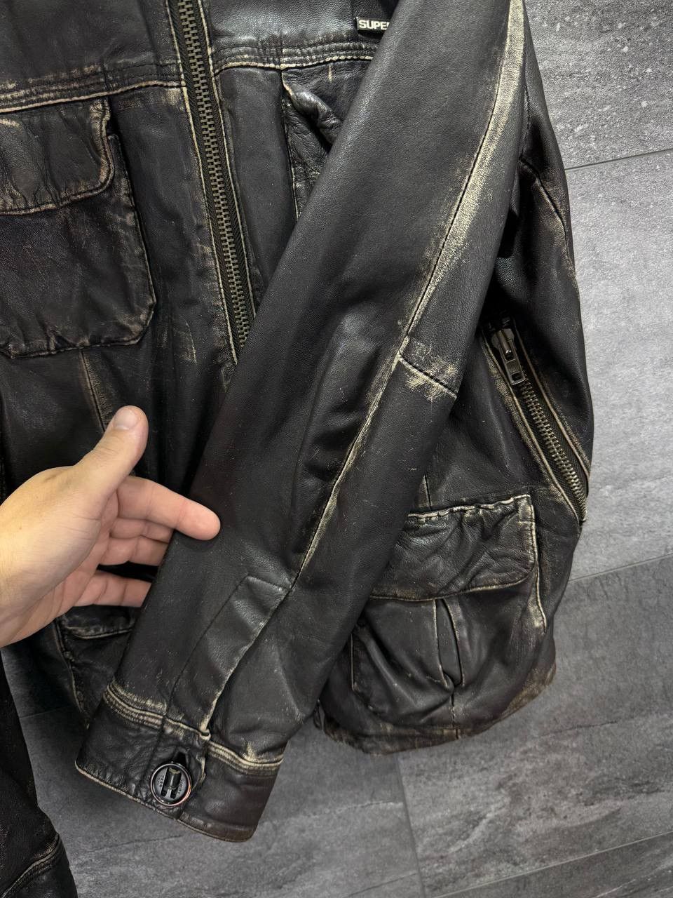Superdry Crazy True Cycle Rider Baker Superdry Brad Leather Jacket Size US M / EU 48-50 / 2 - 11 Thumbnail