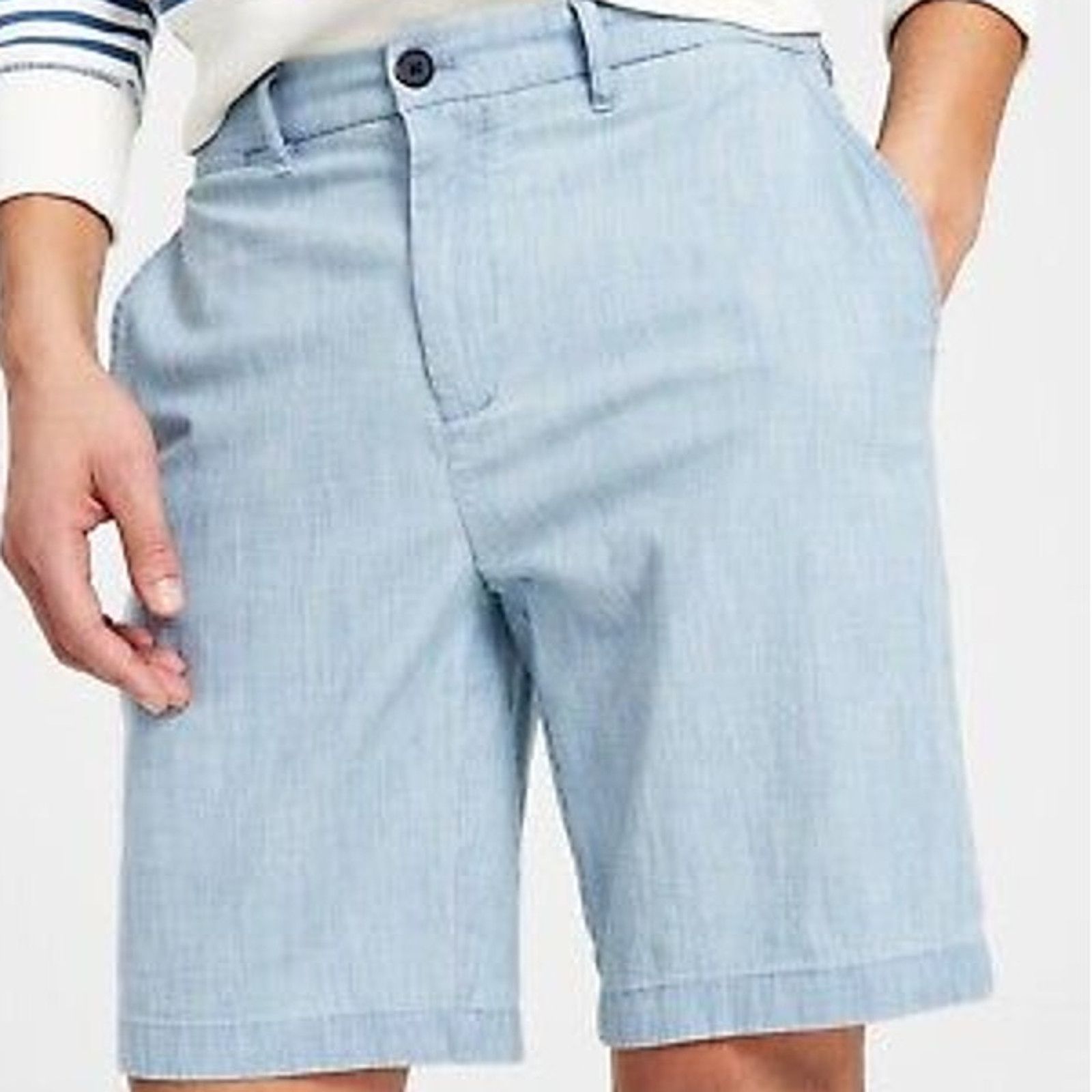 Tommy Hilfiger Tommy Hilfiger Th Flex Stretch 9" Shorts Light Wash Chambray Size US 40 / EU 56 - 2 Thumbnail
