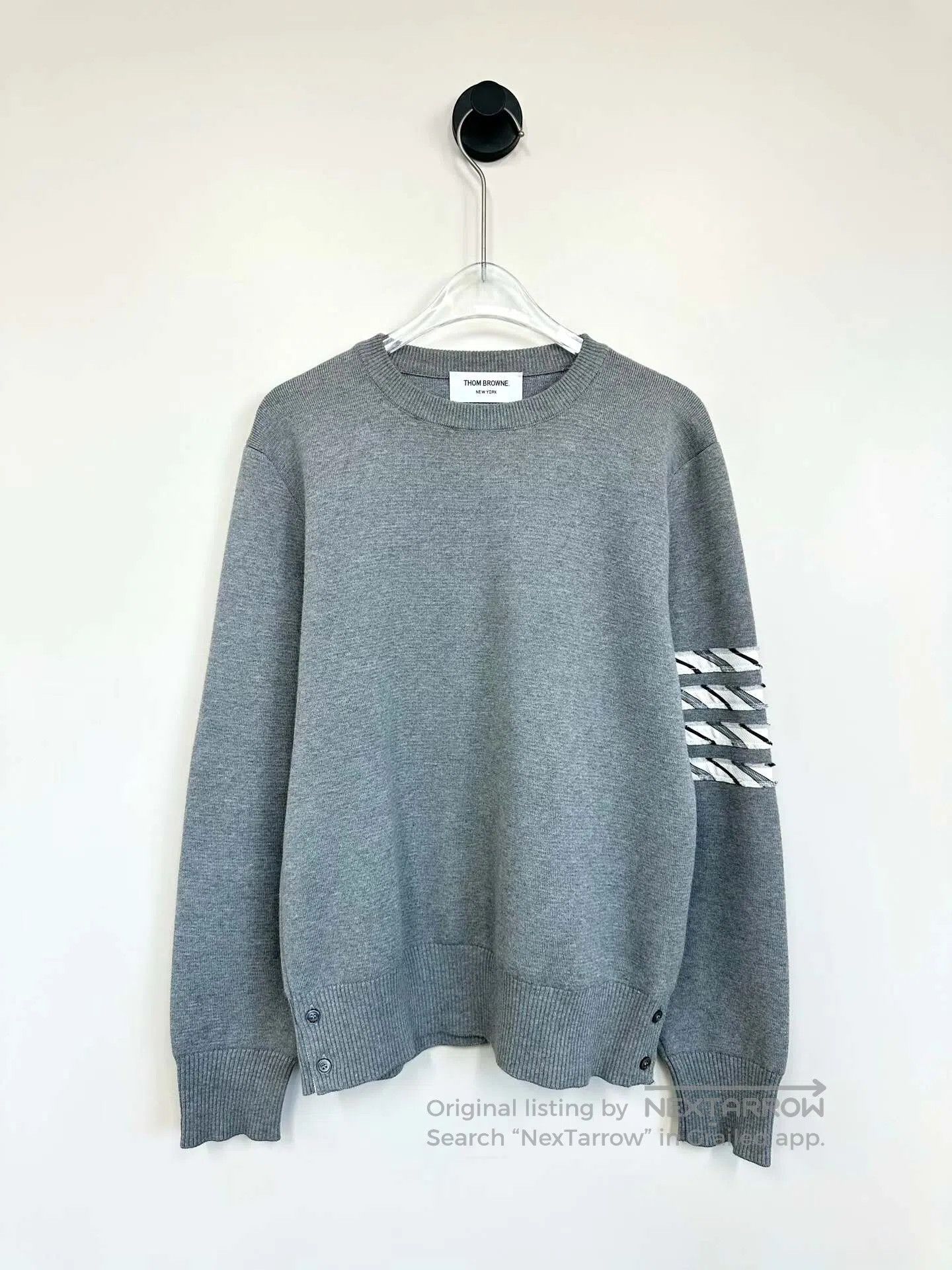 Other Thom Browne Grey Classic Four-stripe Knit Sweater| Size US XS / EU 42 / 0 - 1 Thumbnail