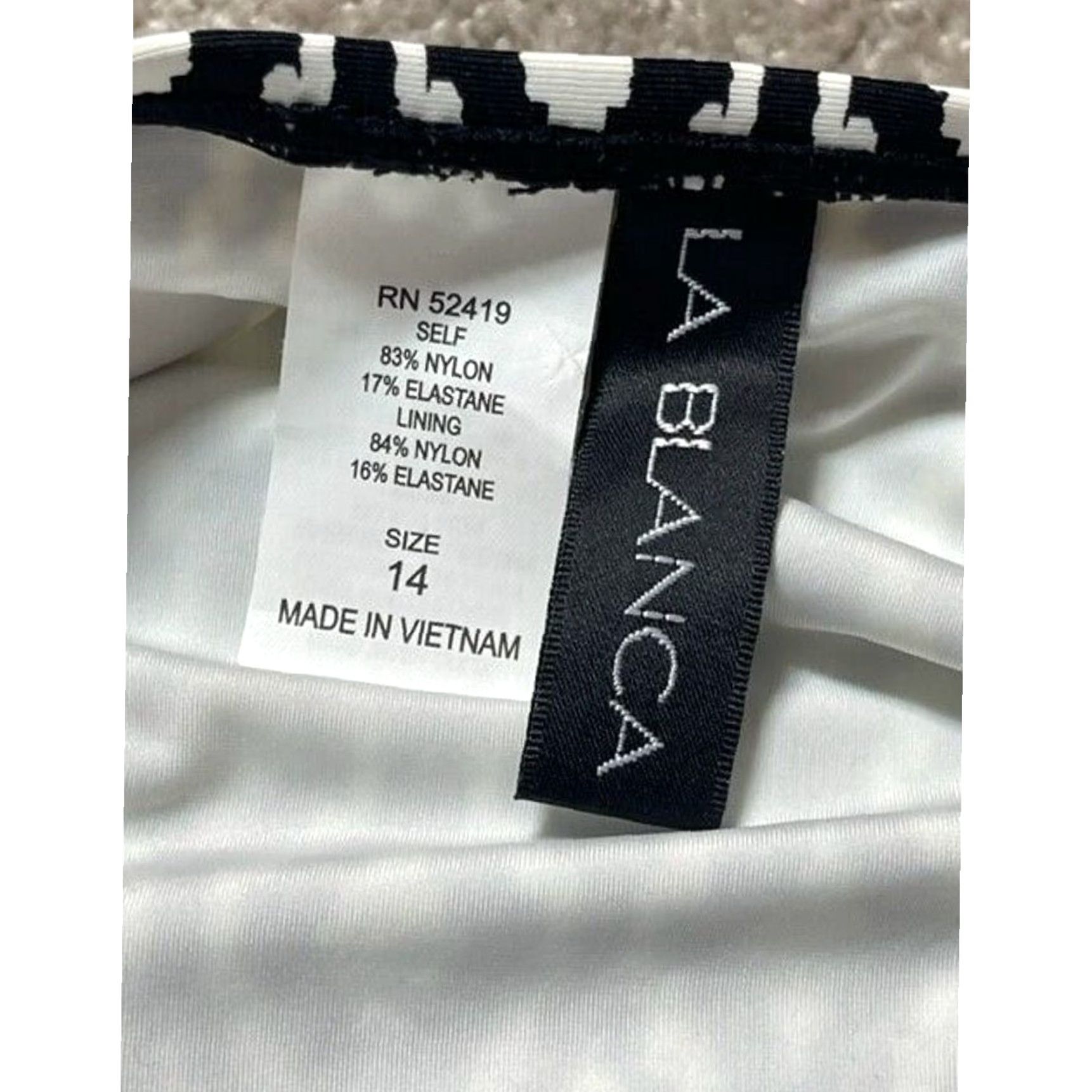 Vintage La Blanca Bikini Swim Bottom 14 Ikat Geometric Lined Boho Chic Beach Resort Womens Size 36" / US 14 / IT 50 - 6 Thumbnail