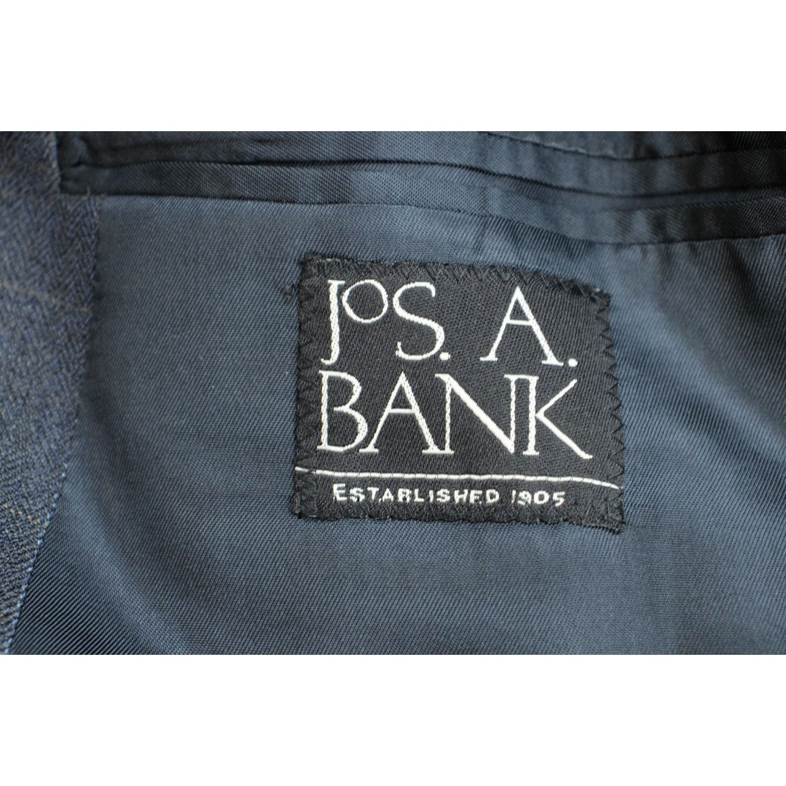 Jos. A. Bank Jos A Bank Blazer Mens 43R Navy Blue Windowpane Wool Silk Size 42R - 6 Thumbnail