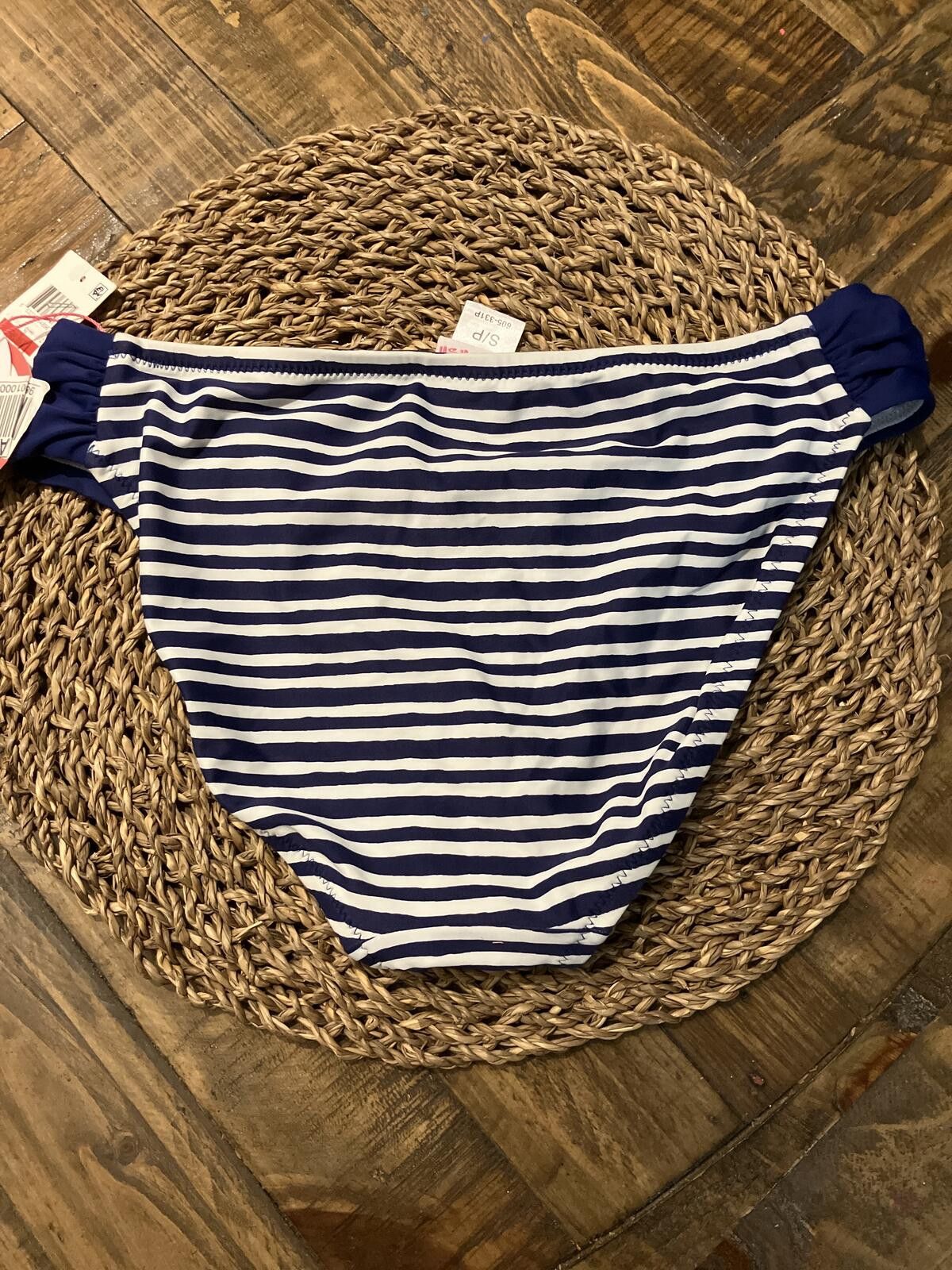 Other NWT Women's Bikini Bottom Navy Blue White Striped Size M Size ONE SIZE - 4 Thumbnail