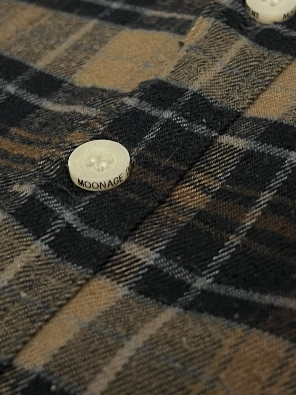 Japanese Brand Moonage Devilment Button Up Flannel Shirt in Brown Mix Size US S / EU 44-46 / 1 - 4 Thumbnail