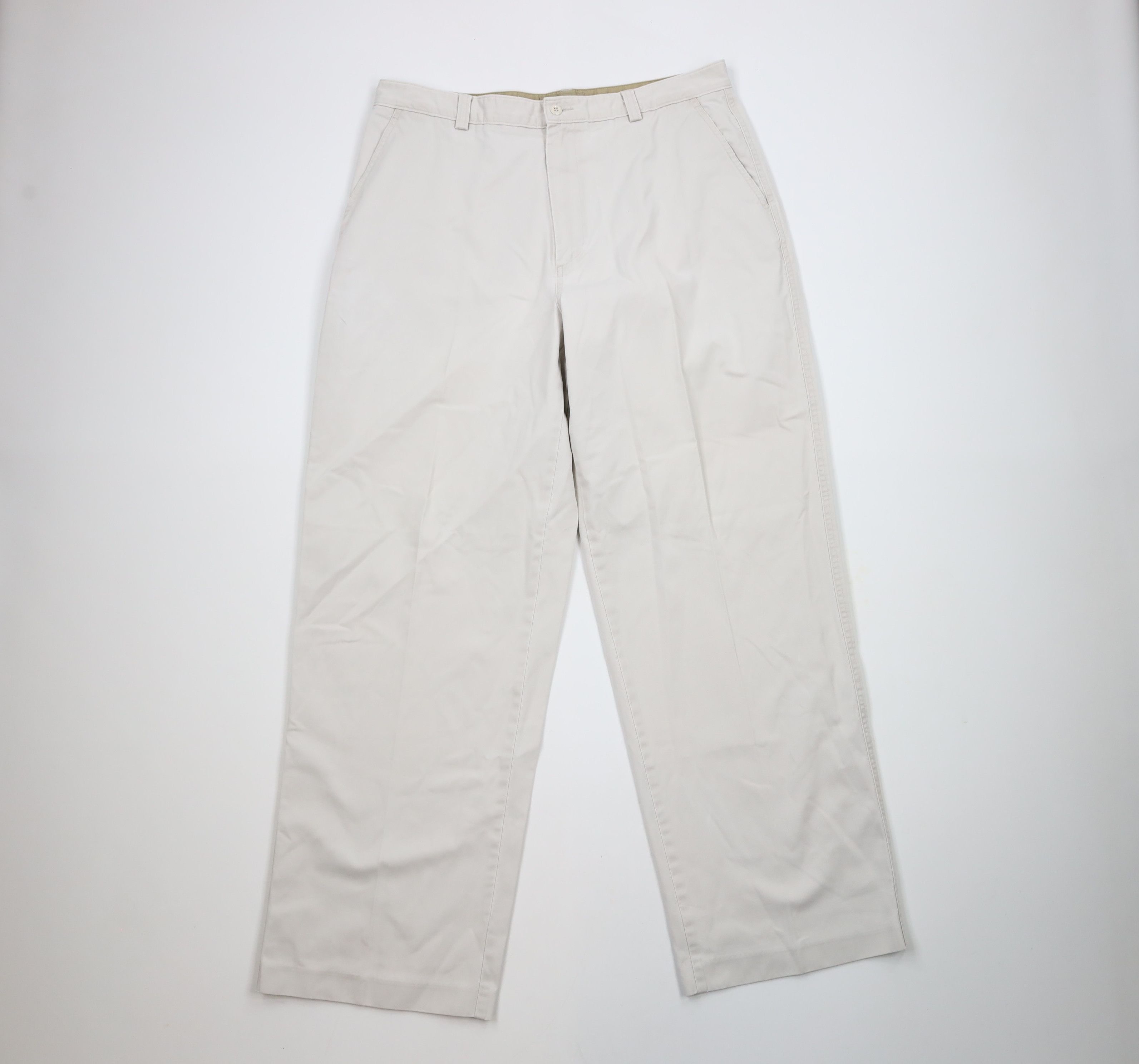 J.Crew × Vintage Vintage 90s J Crew Wide Leg Baggy Chino Pants Stone Beige Size US 36 / EU 52 - 1 Thumbnail