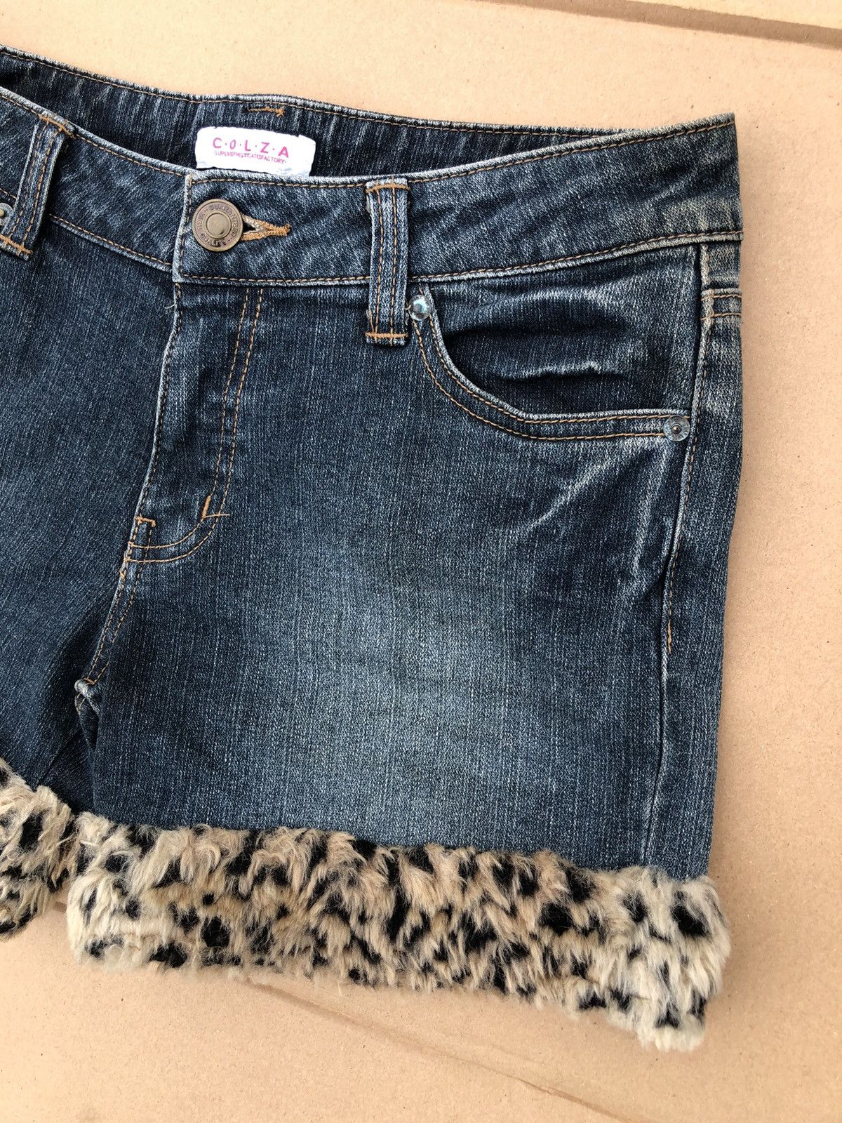 Vintage Colza Japanese Brand Y2k Leopard Fur Faux Sexy Hotpants Size 31" - 4 Thumbnail