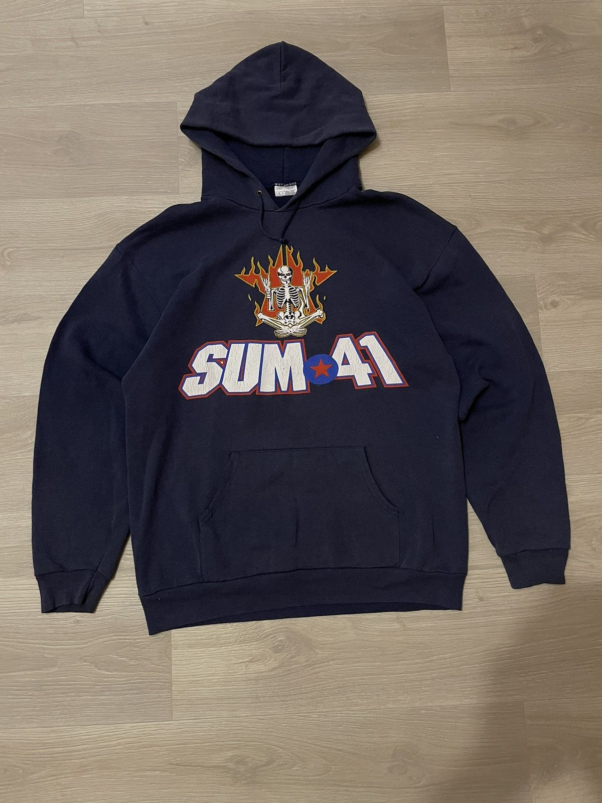 image of Band Tees x Rock T Shirt Vintage 2000S Sum 41 All Killer No Filler Hoodie in Blue (Size Large)