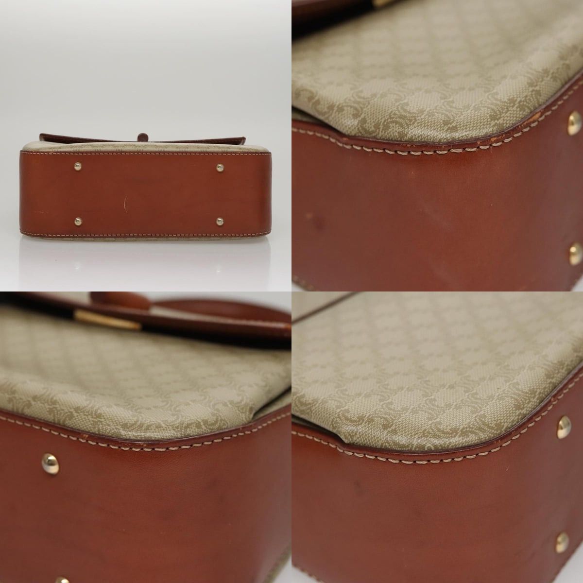 Celine CELINE Macadam Canvas Hand Bag Beige Gold Size ONE SIZE - 10 Thumbnail